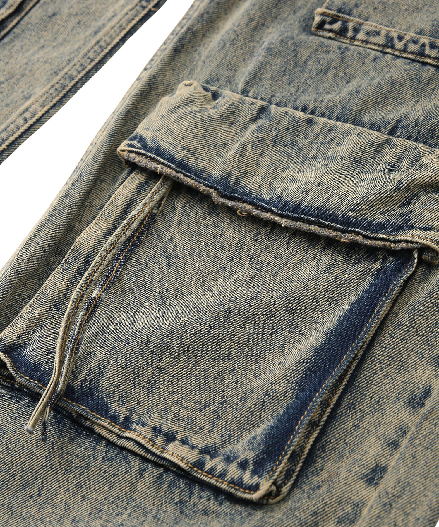 Multi pocket denim cargo pants