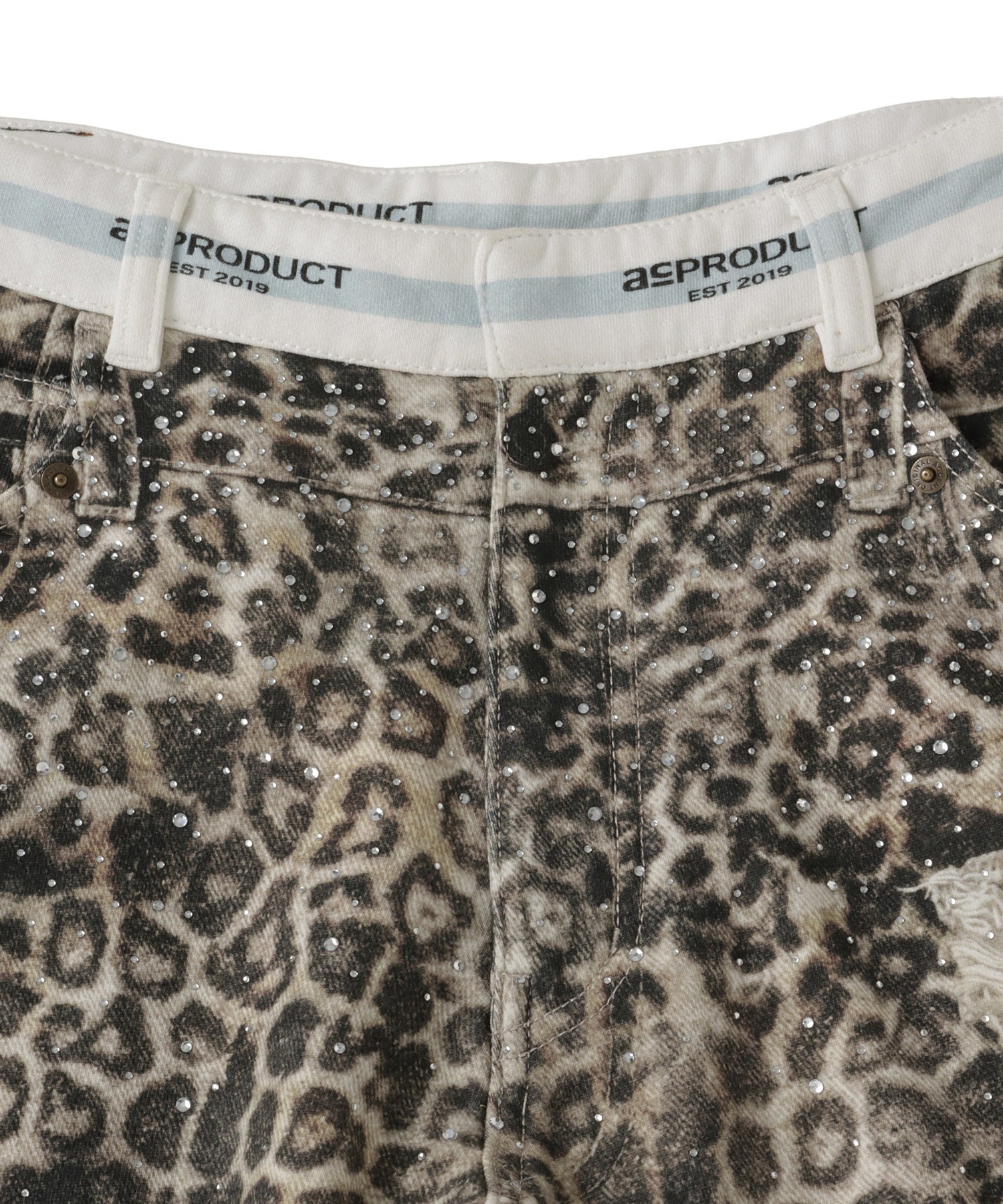 Printed Sweatpants –  Leopard Rhinestone