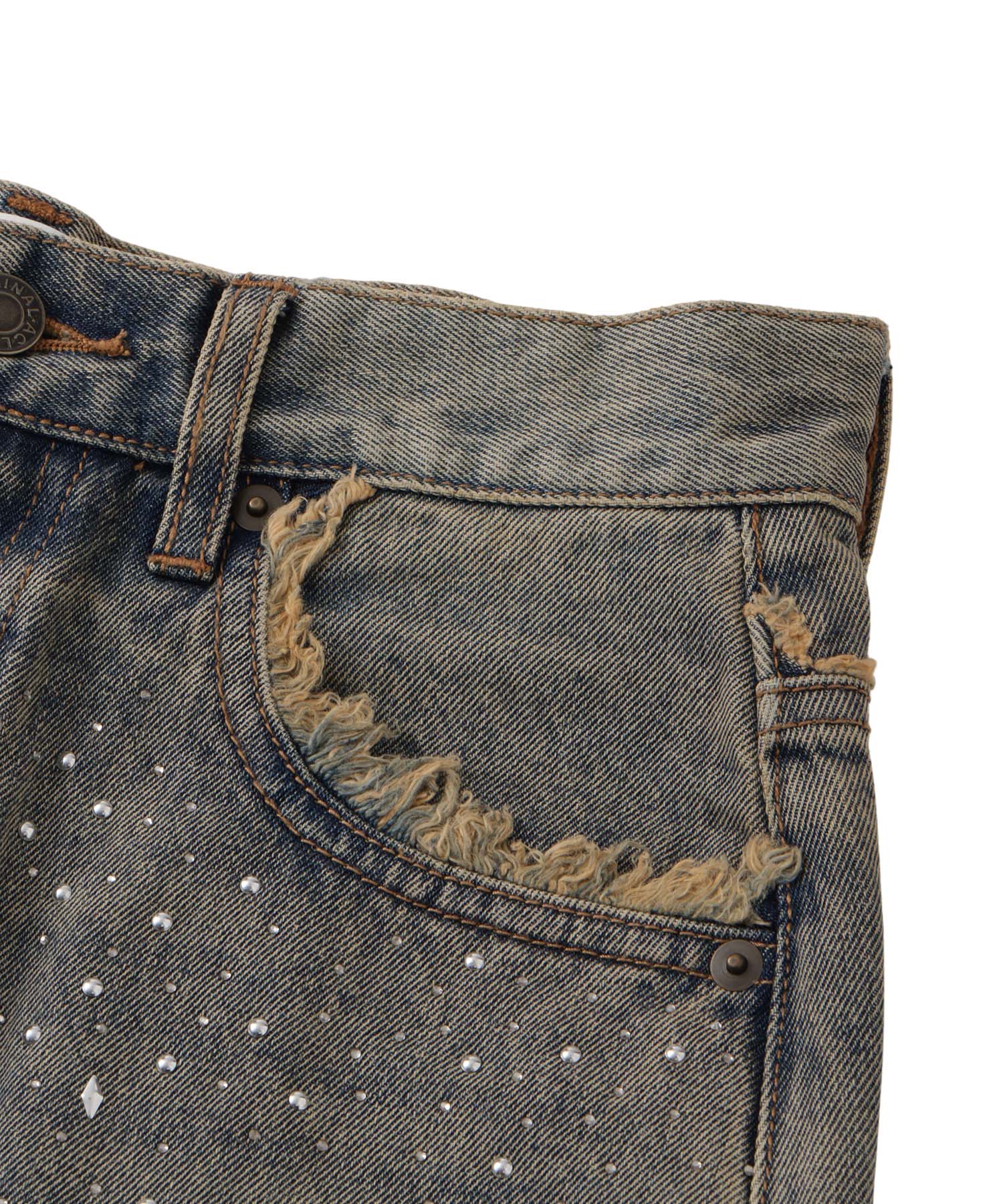 Pearl rhinestone vintage jeans｜ACLENT（アクレント）