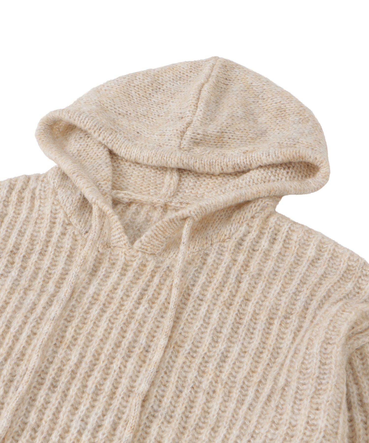 Low gauge melange knit hoodie