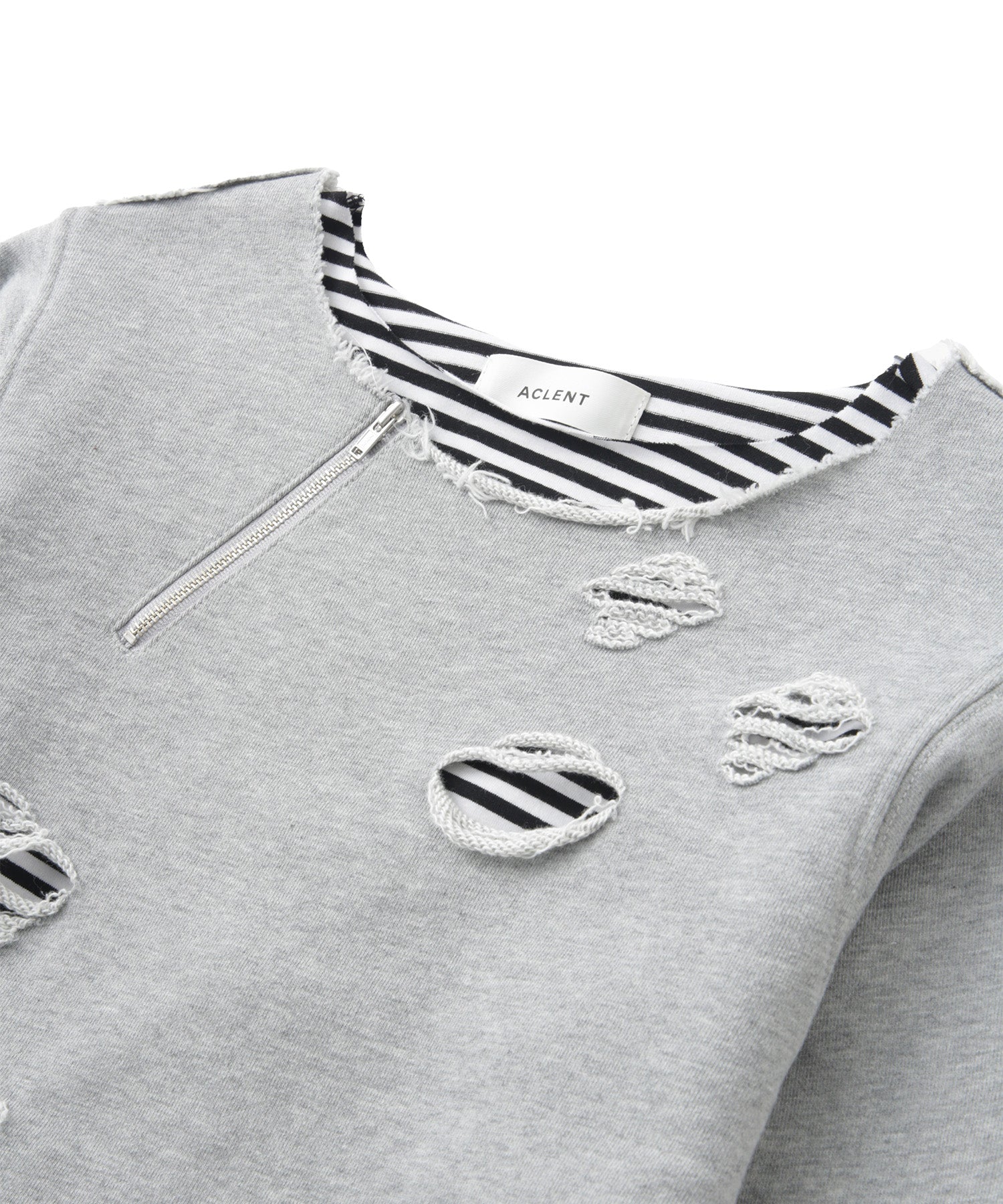 レイヤードダメージボーダートップス