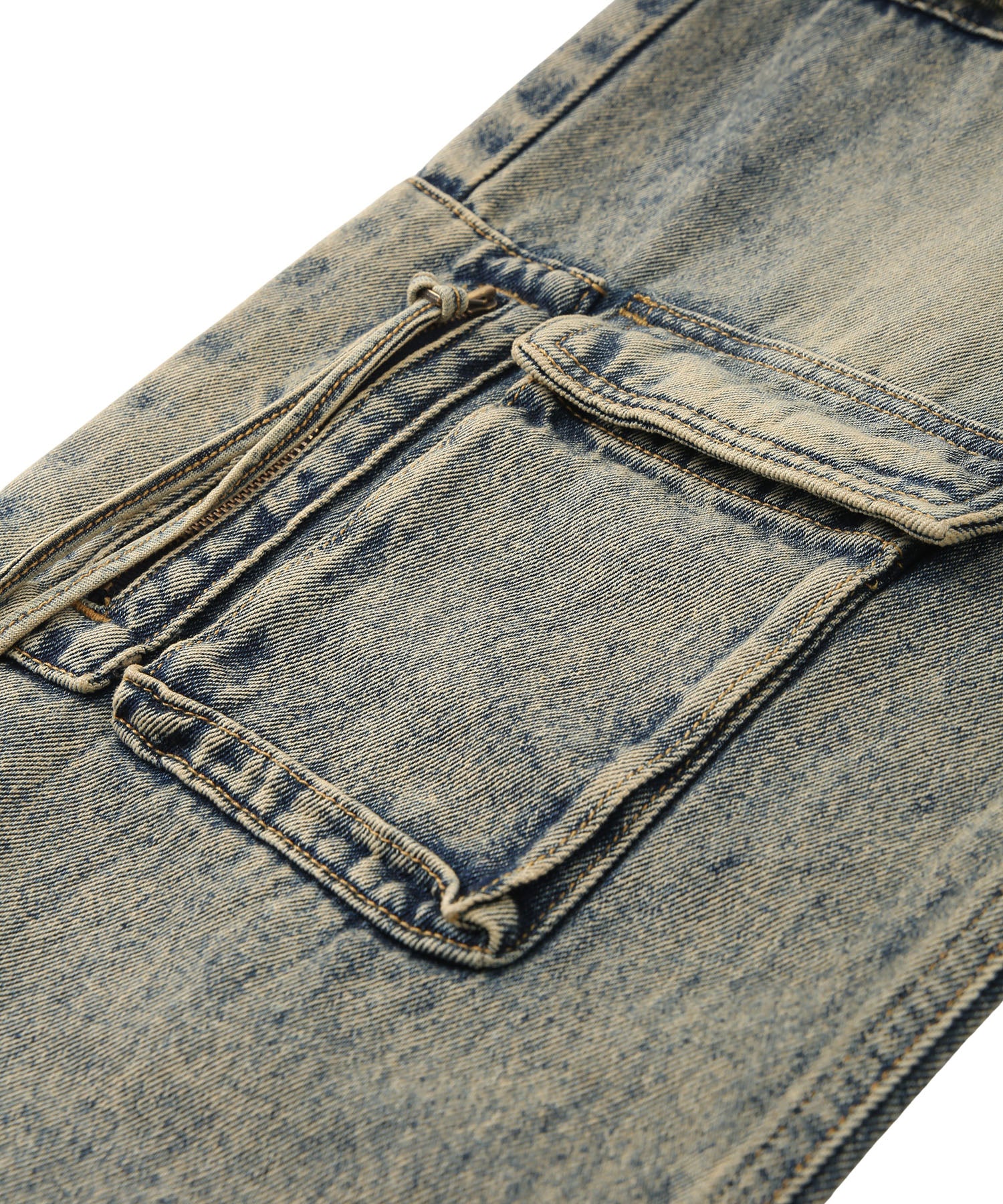 Multi pocket denim cargo pants