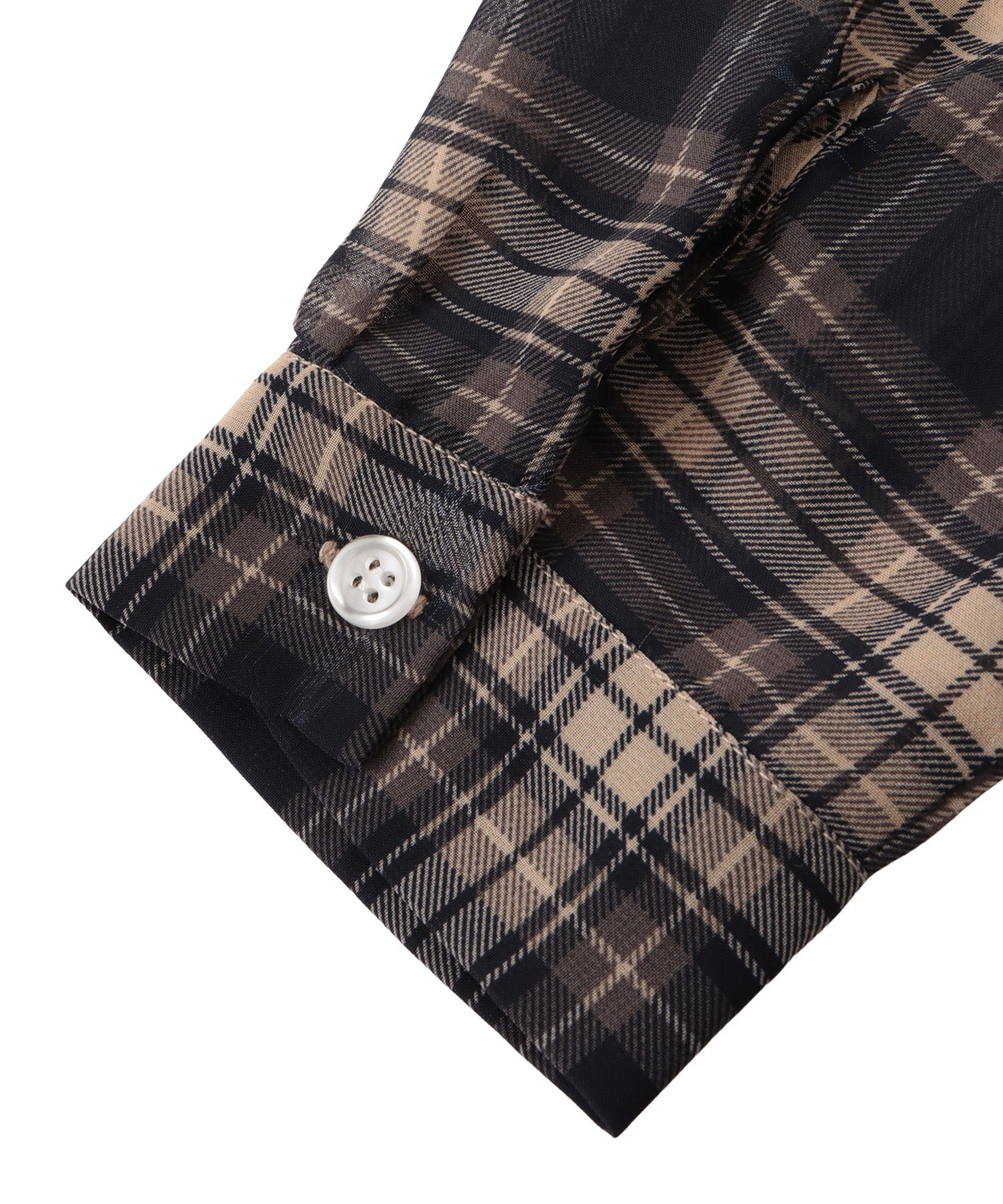 Front gather sheer check shirt