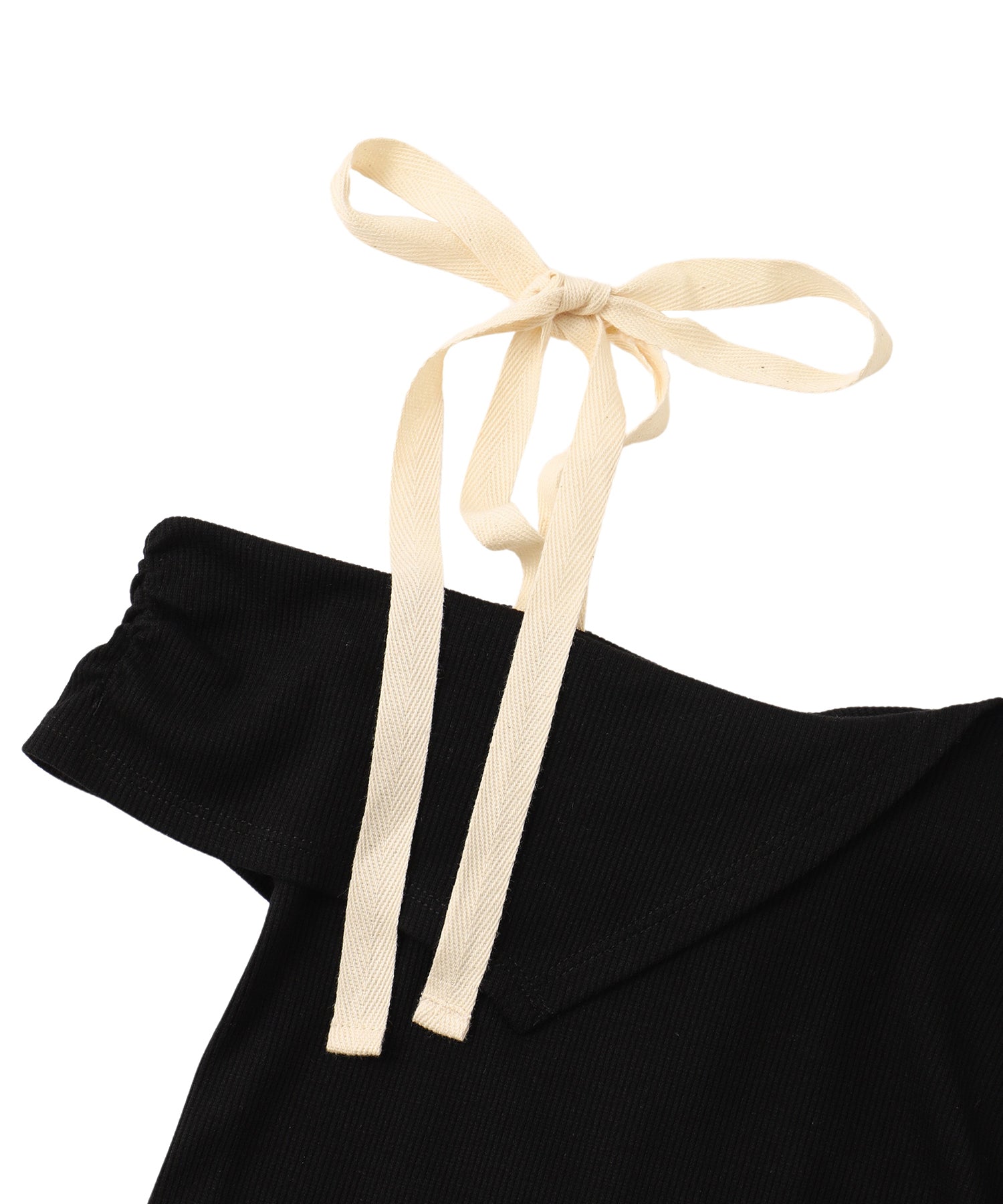 One shoulder ribbon top