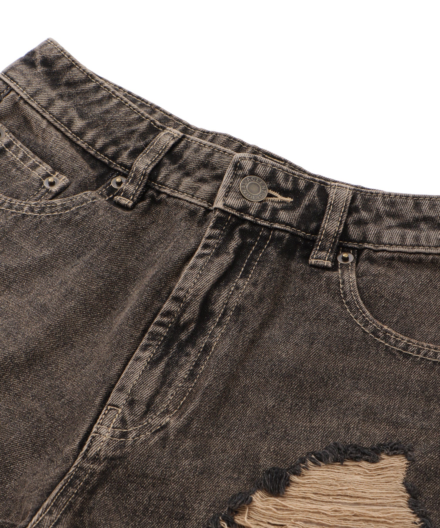 Damage denim short pants