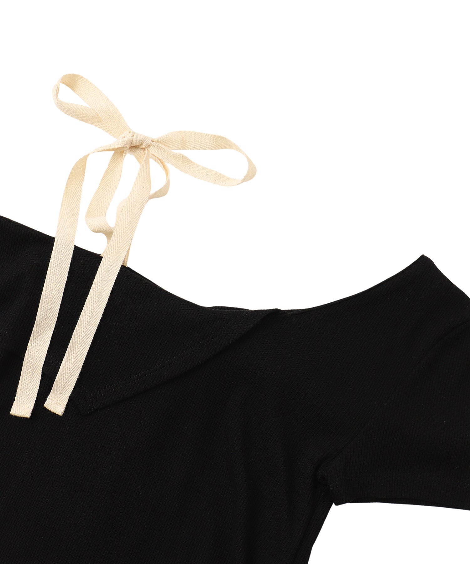 One shoulder ribbon top