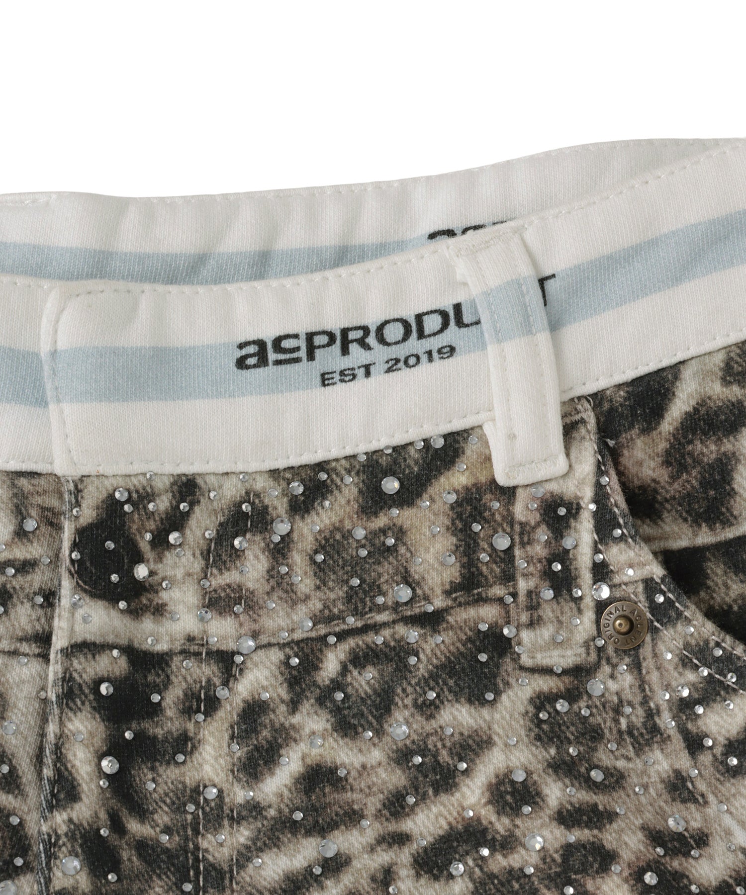 Printed Sweatpants –  Leopard Rhinestone