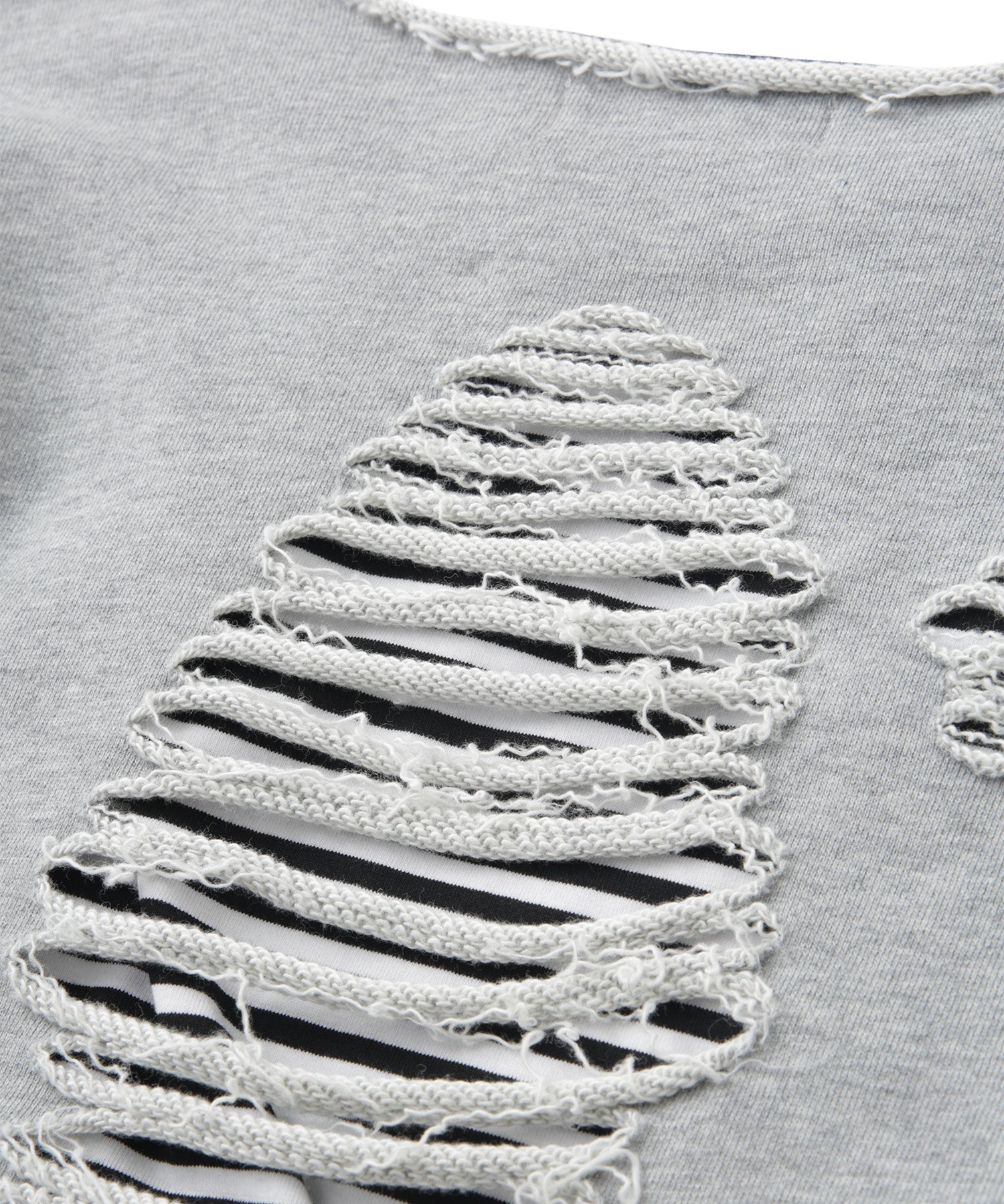 レイヤードダメージボーダートップス