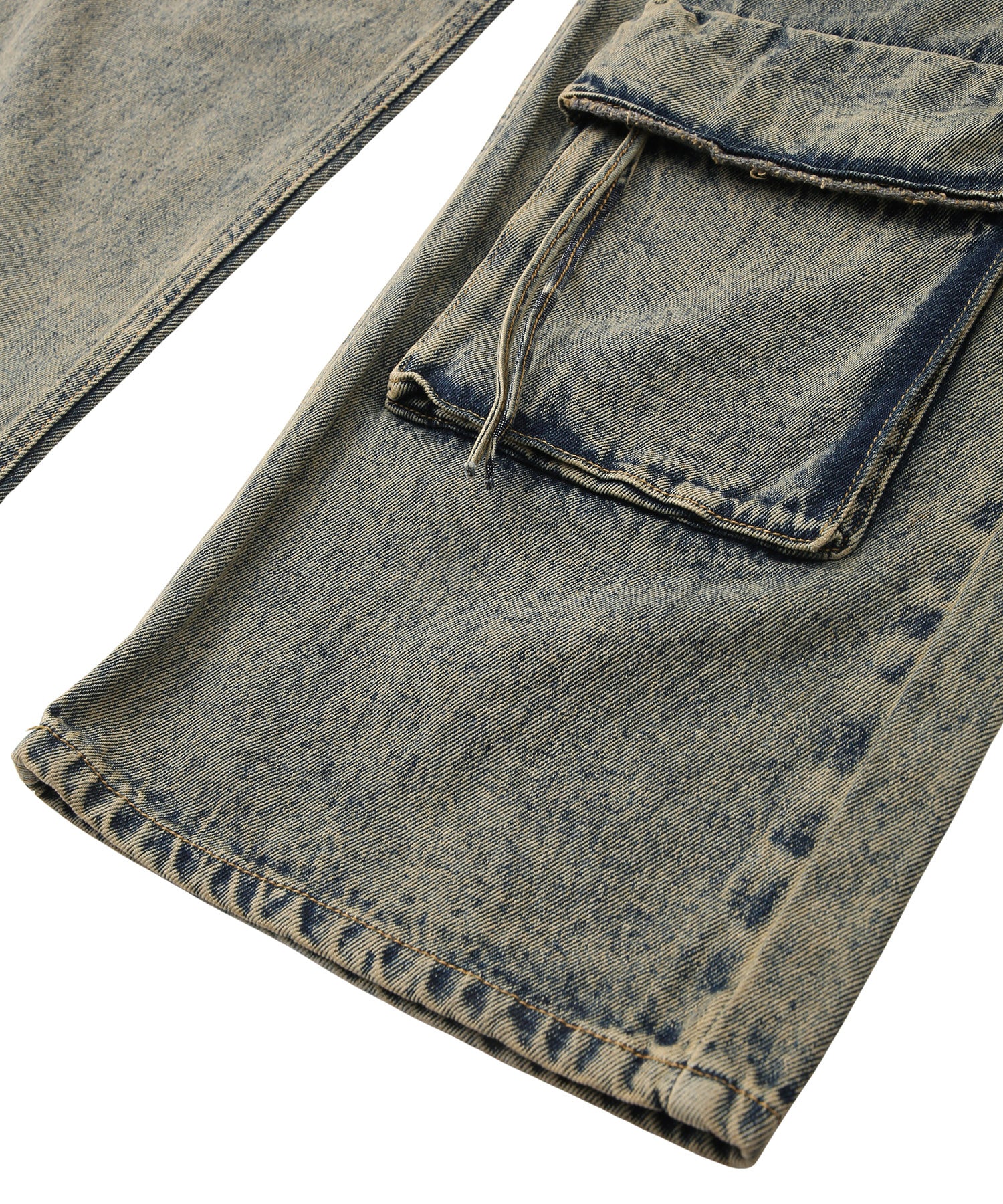 Multi pocket denim cargo pants