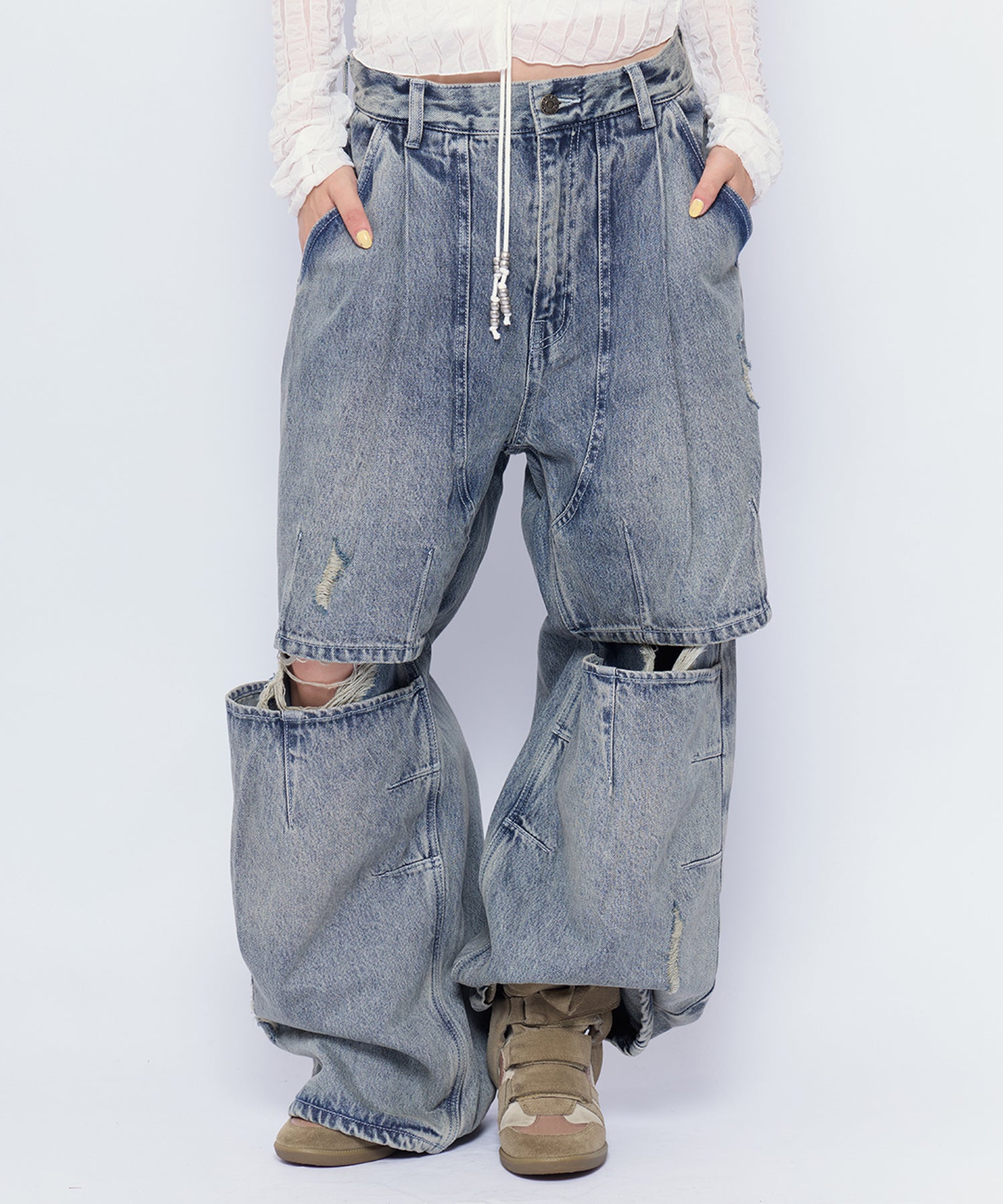MODEL:160cm/COLOR:BLU/SIZE:S