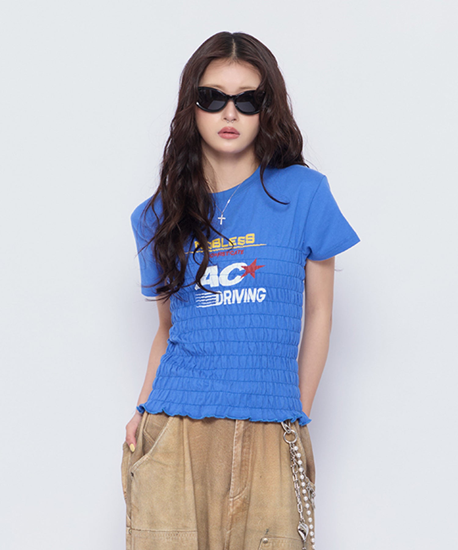MODEL:160cm/COLOR:BLU/SIZE:F