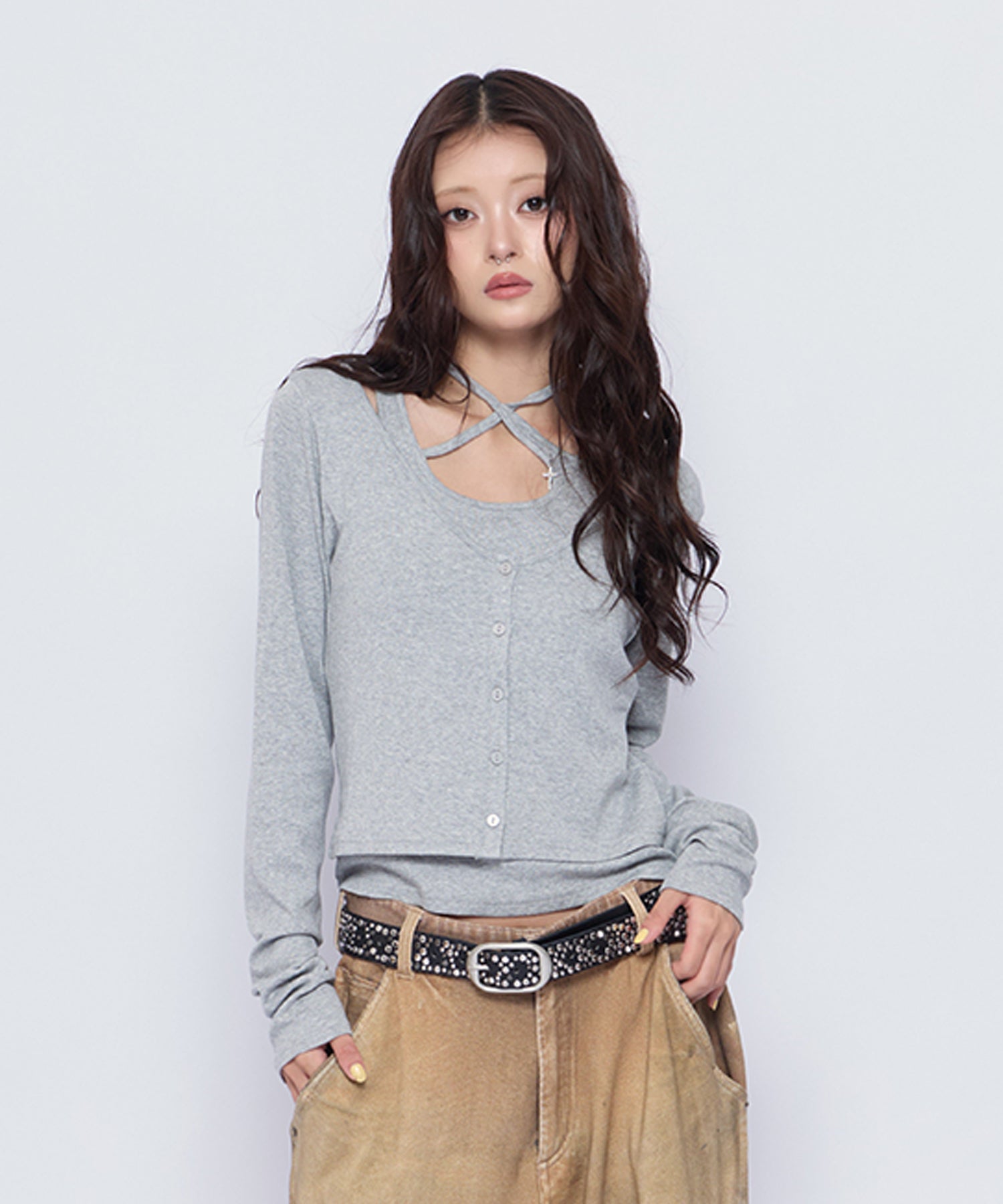MODEL:160cm/COLOR:GRY/SIZE:F