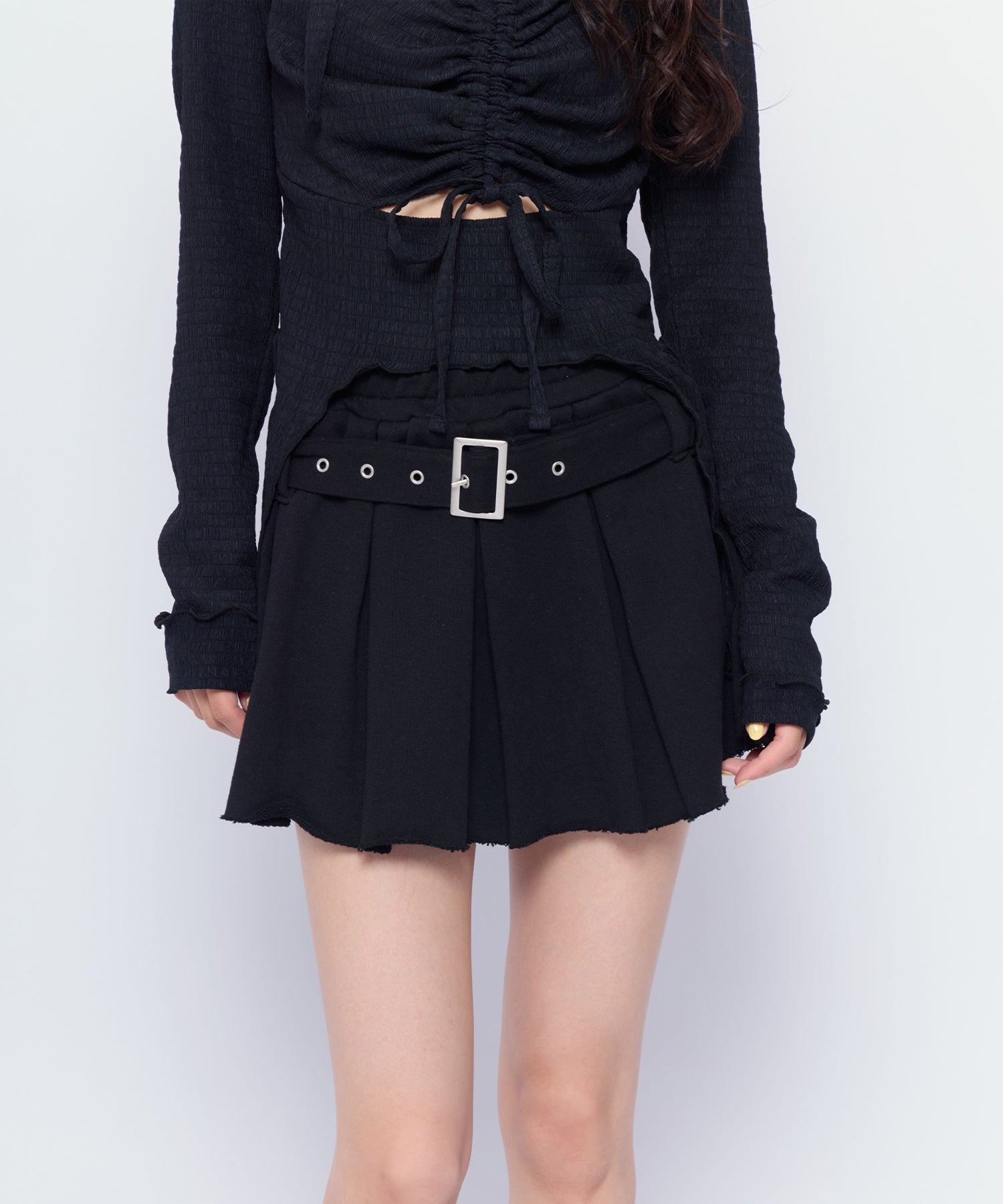Leather Patch Pleated Skirt｜ACLENT（アクレント）