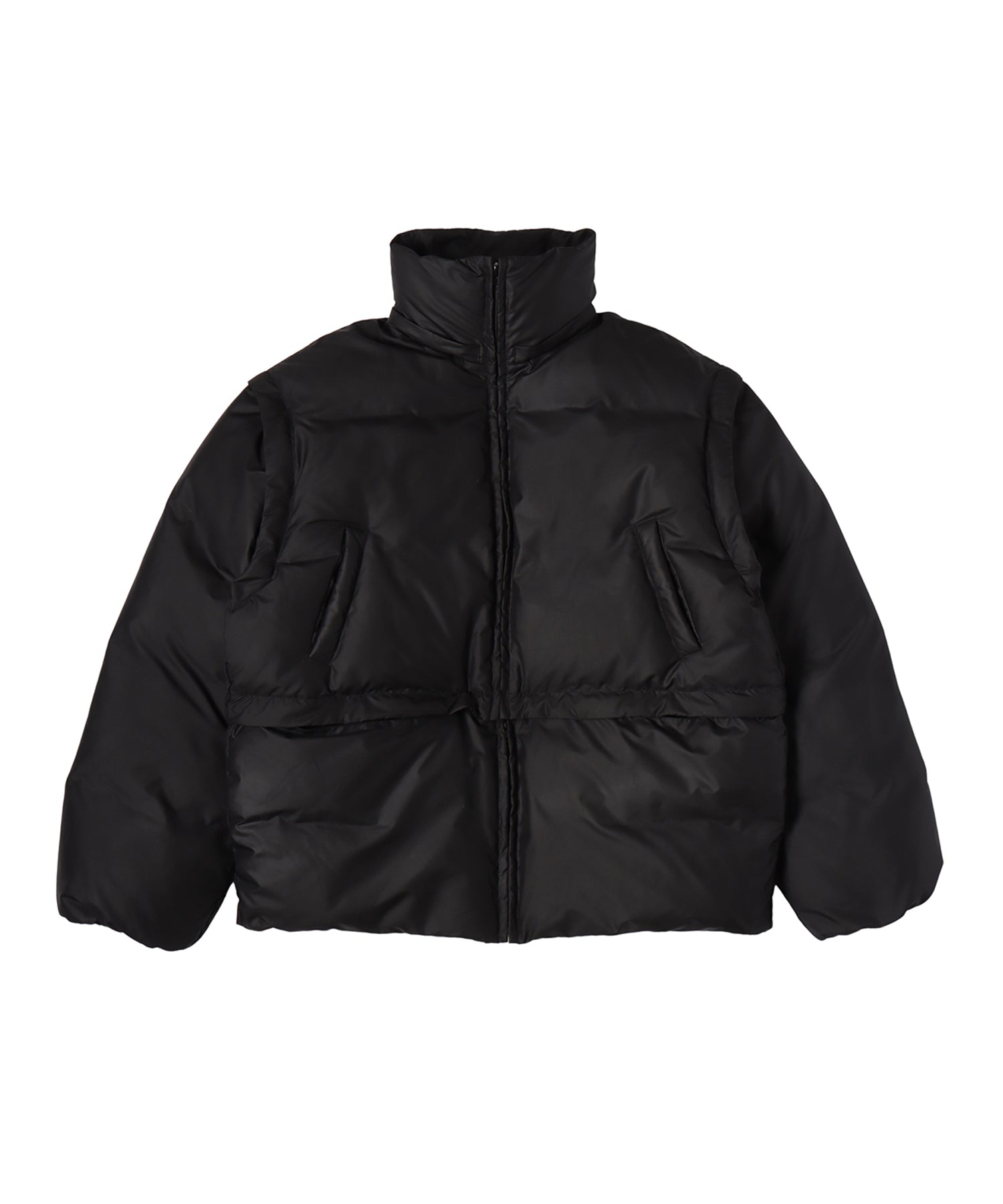 Multi way hooded down jacket