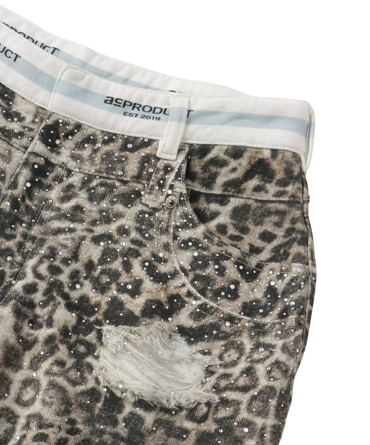 Printed Sweatpants –  Leopard Rhinestone