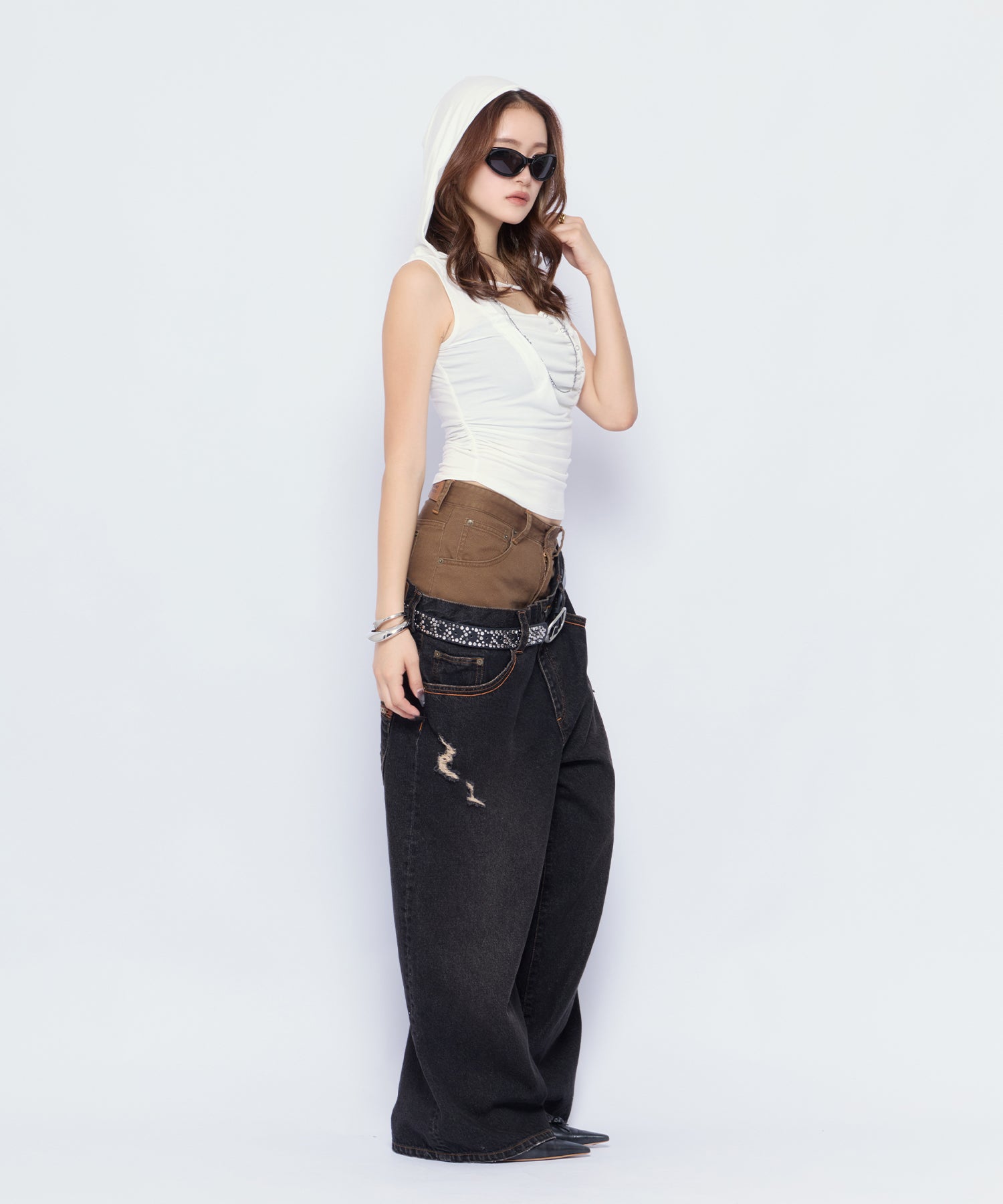 MODEL:170cm/COLOR:WHT/SIZE:F