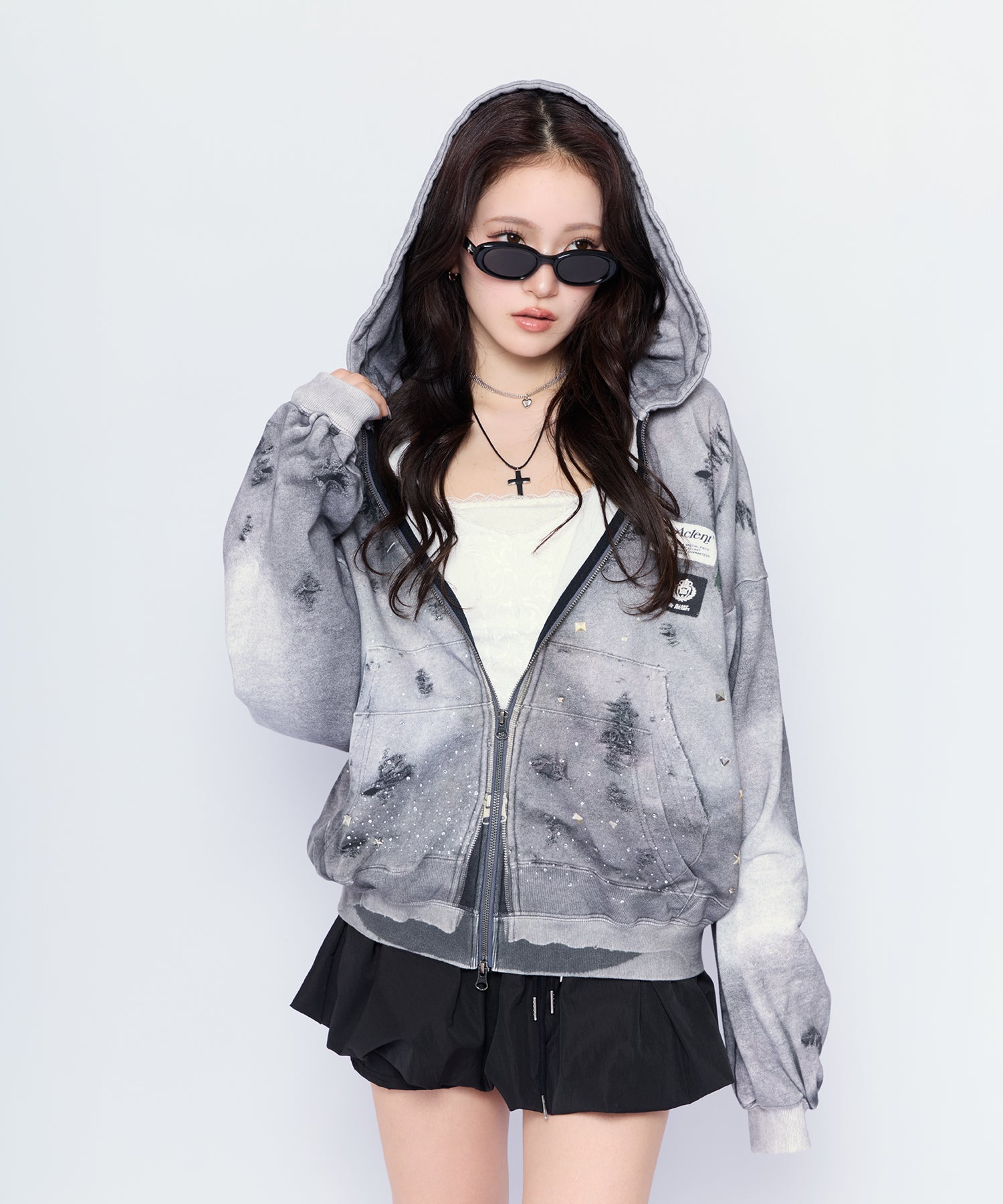MODEL:170cm/COLOR:GRY/SIZE:F