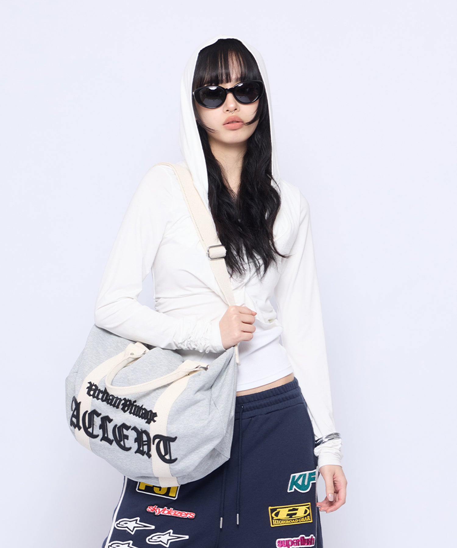 Leather Patch Sweat Bag