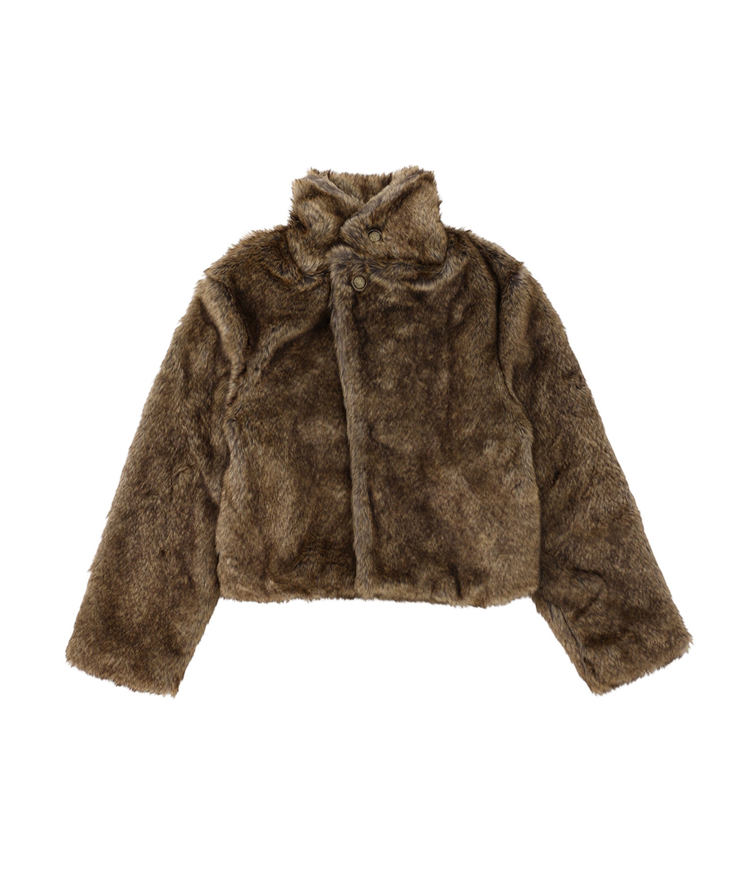 Stand collar volume fur coat