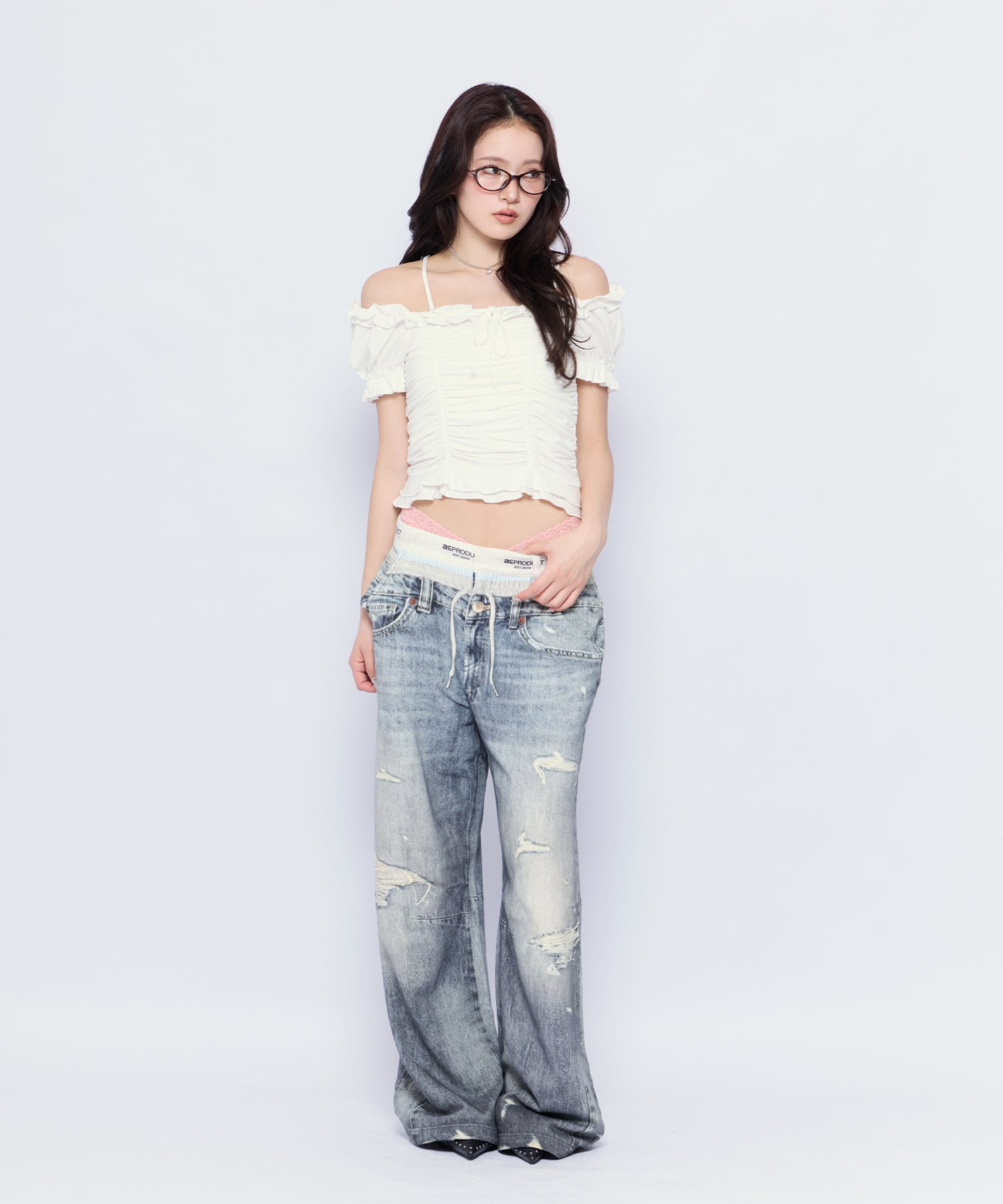 MODEL:170cm/COLOR:WHT/SIZE:F