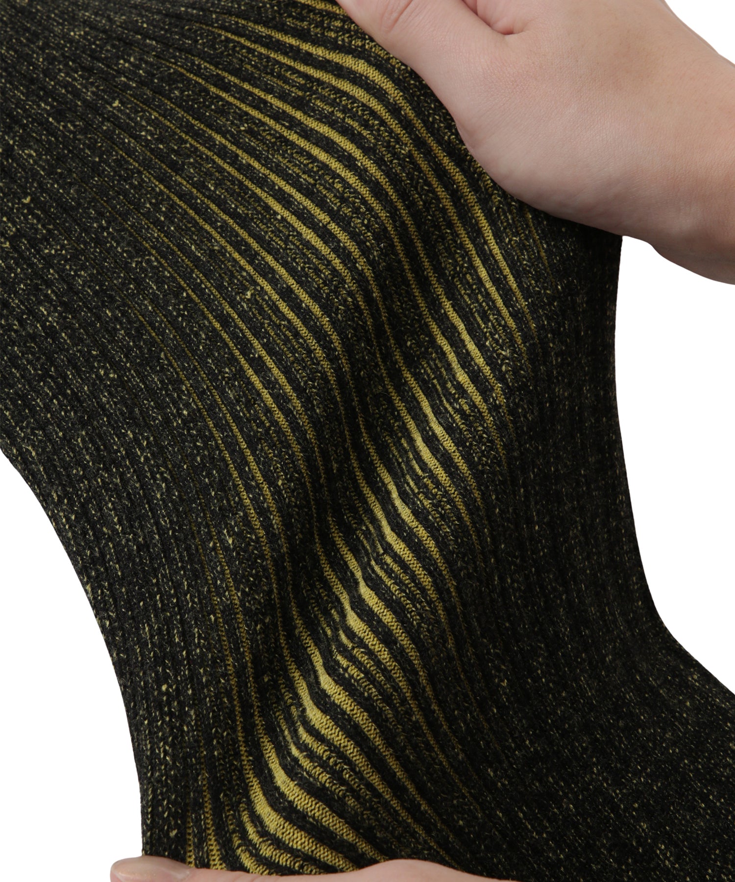 ランダムリブタートルニットトップス