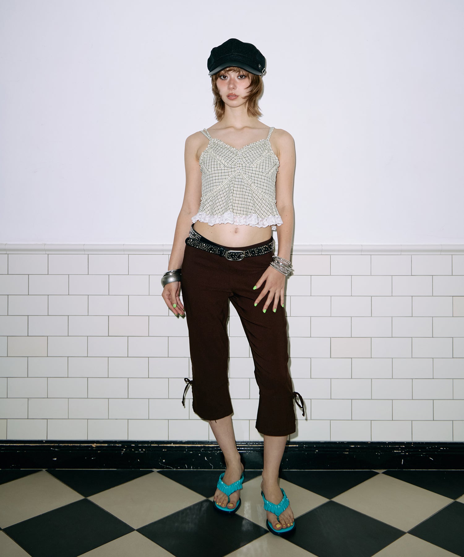 Check Flare Camisole