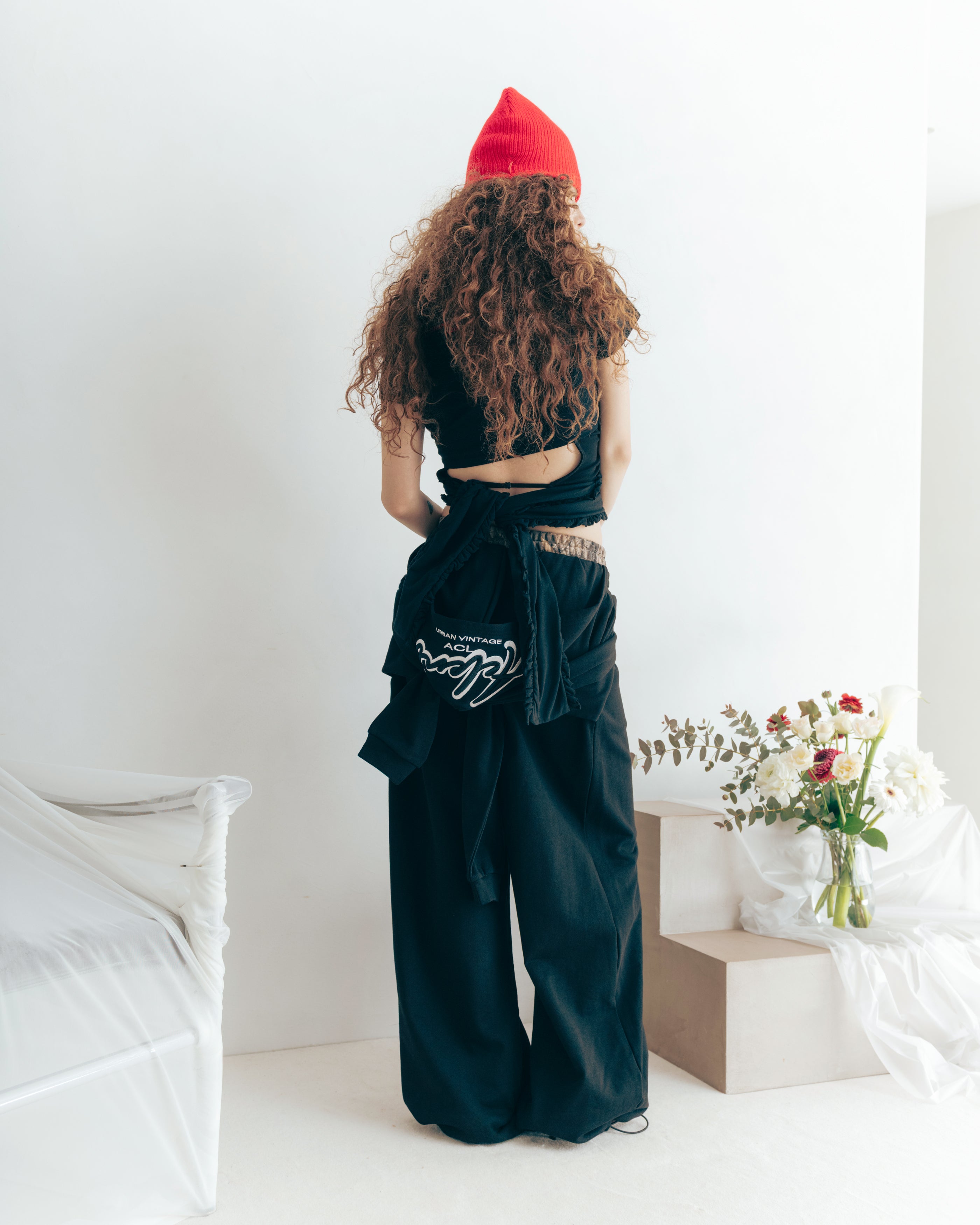 ACLENT Back Tie Tee ブラック Fサイズ Back Tie Tee｜ACLENT（アクレント）