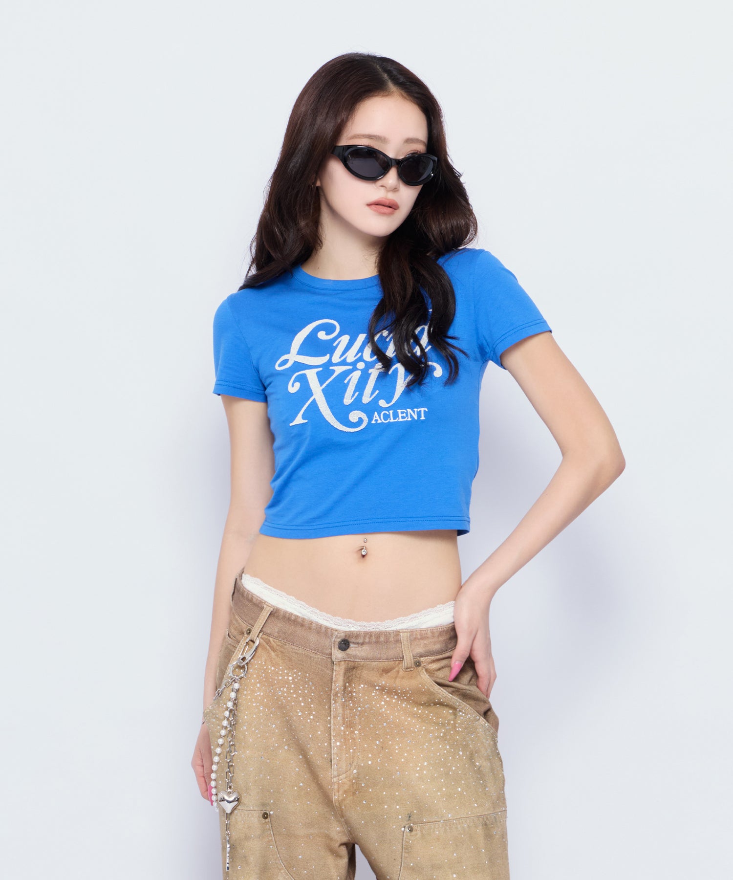MODEL:170cm/COLOR:BLU/SIZE:F