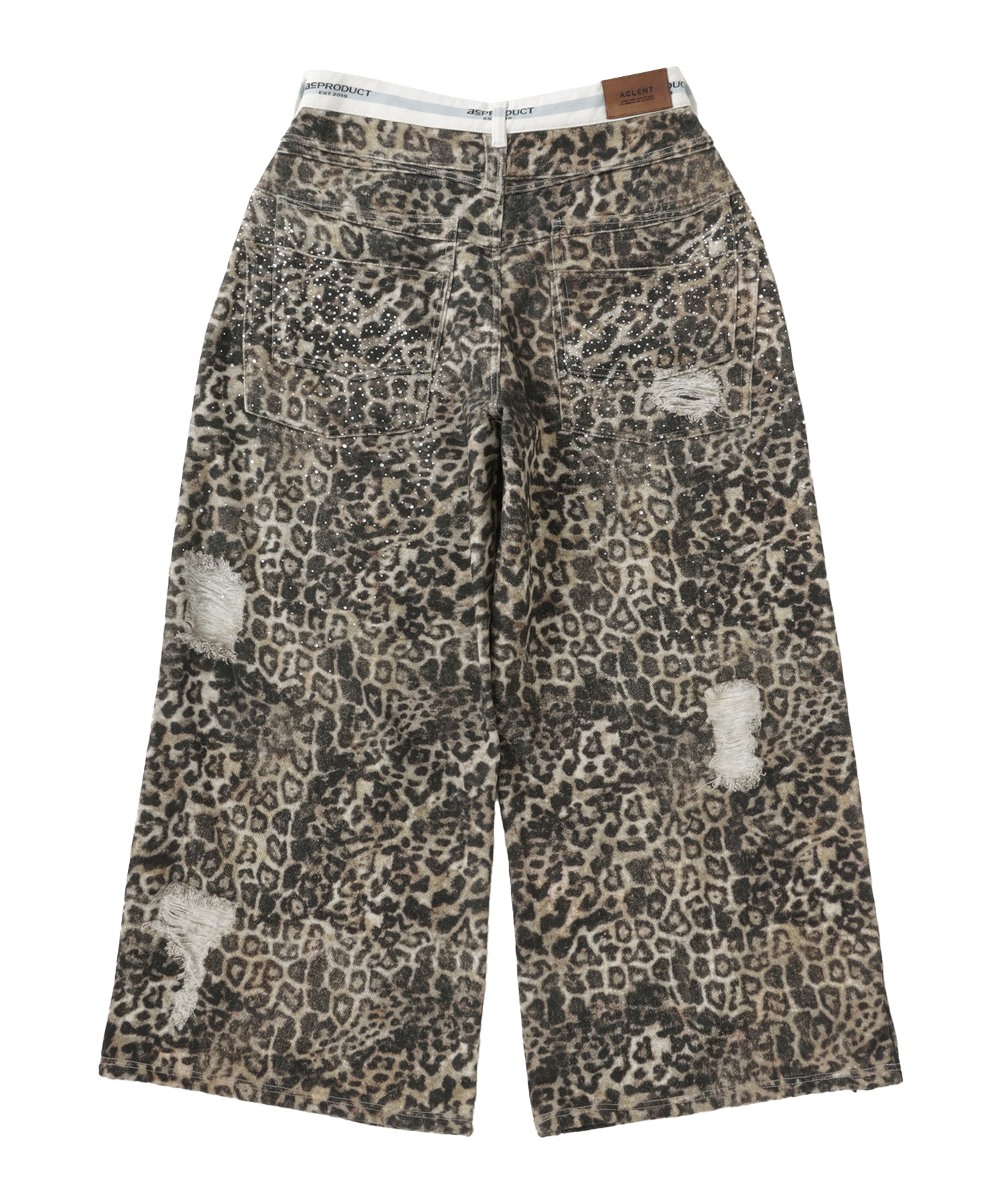 Printed Sweatpants –  Leopard Rhinestone