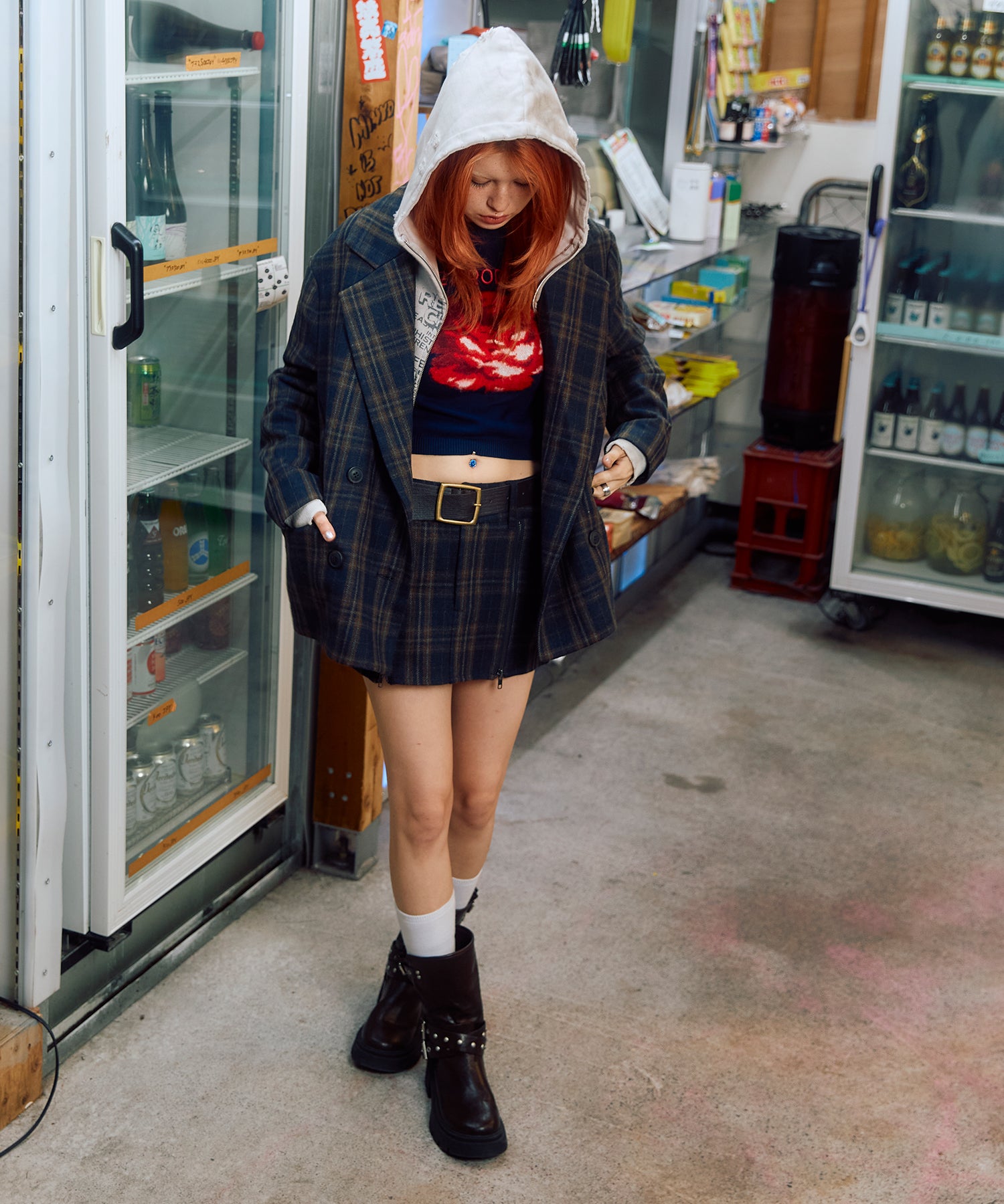 ウールミックスチェックオーバーダブルジャケット｜ACLENT（アクレント）