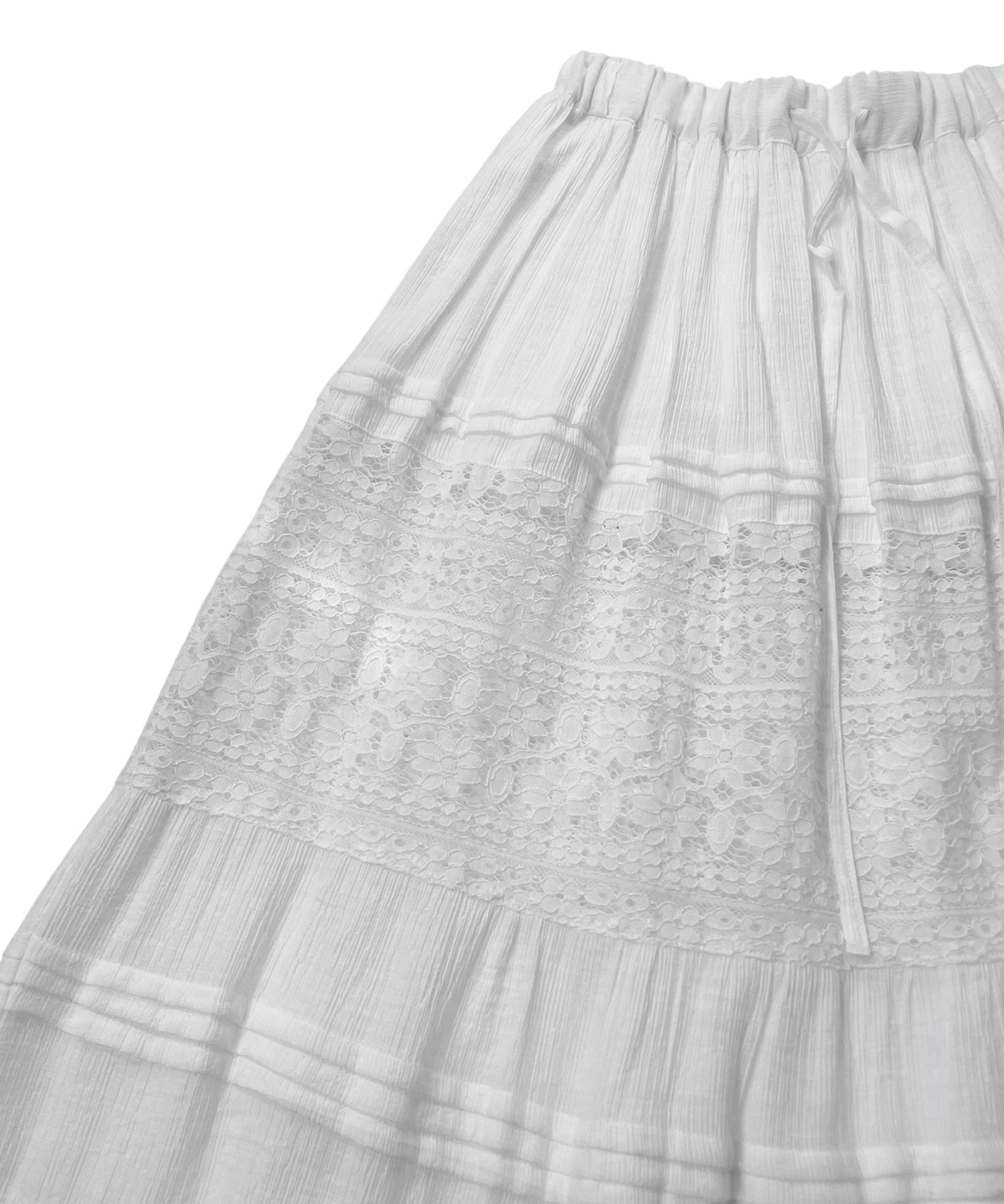 Docking lace tiered long skirt