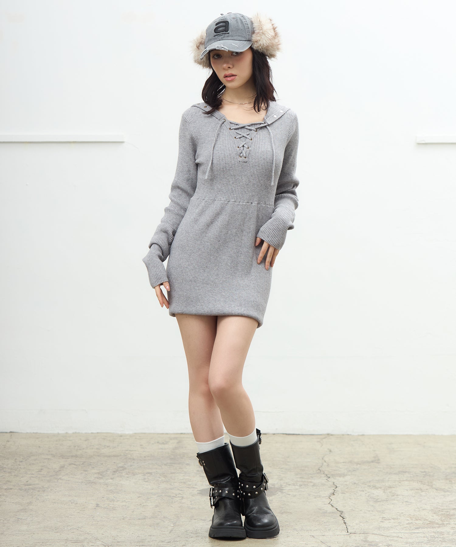 MODEL:163cm/COLOR:GRAY/SIZE:F