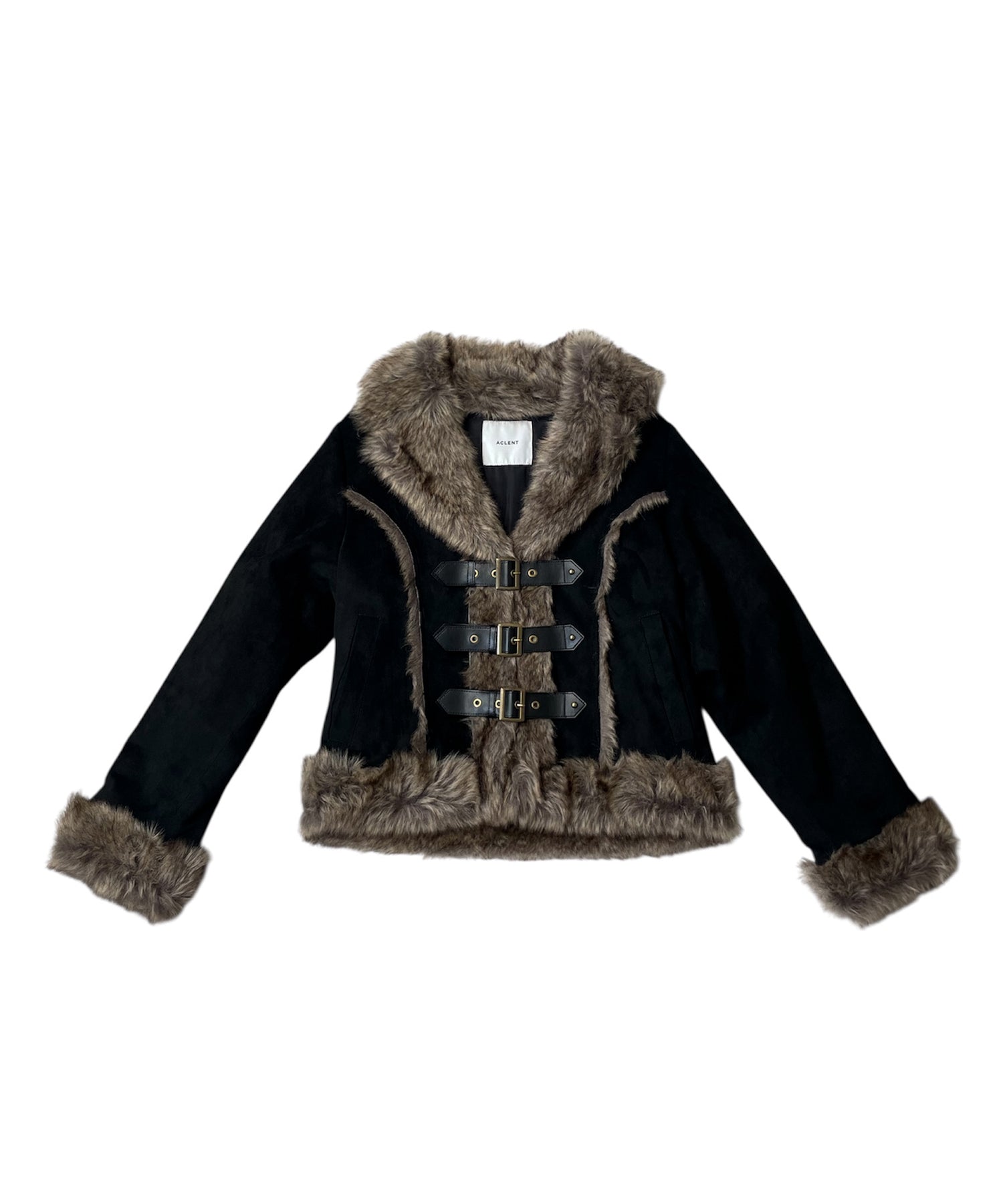 ジャケット・アウター ACLENT 2way stand collar fur vest BLACK ACLENT 2way stand collar fur vest BLACK ジャケット・アウター