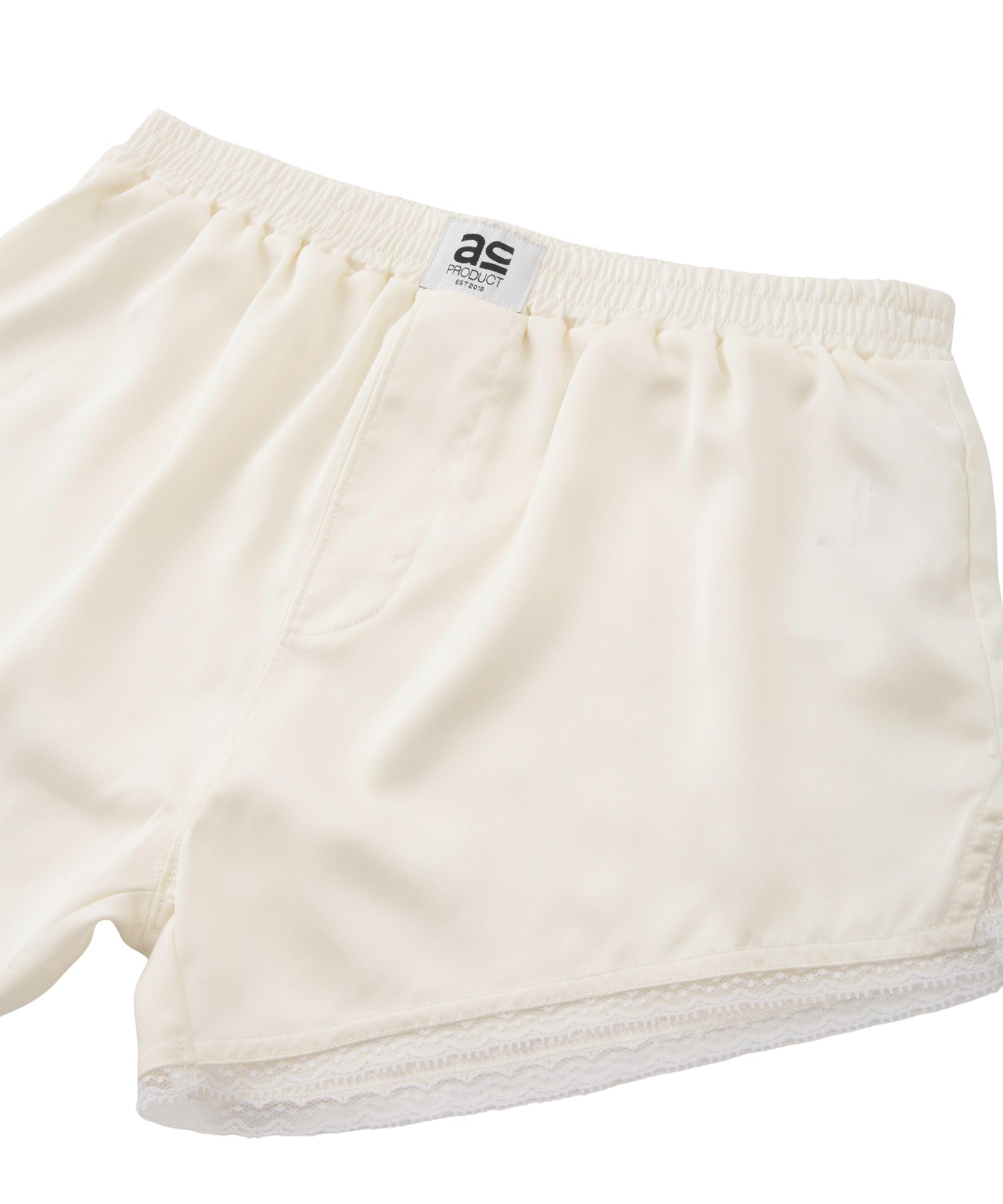 Lace point satin short pants