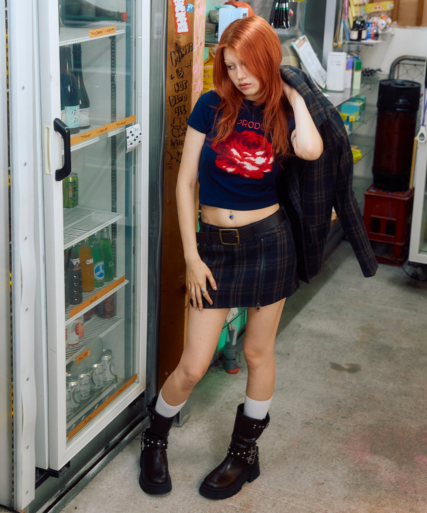 MODEL:170cm/COLOR:NAVY/SIZE:M