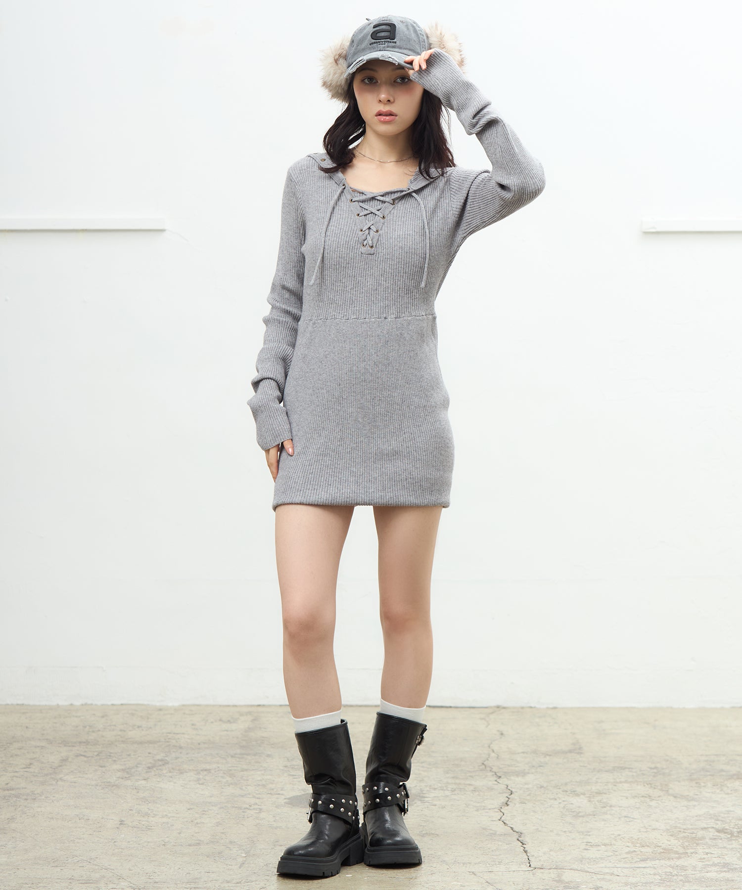MODEL:163cm/COLOR:GRAY/SIZE:F