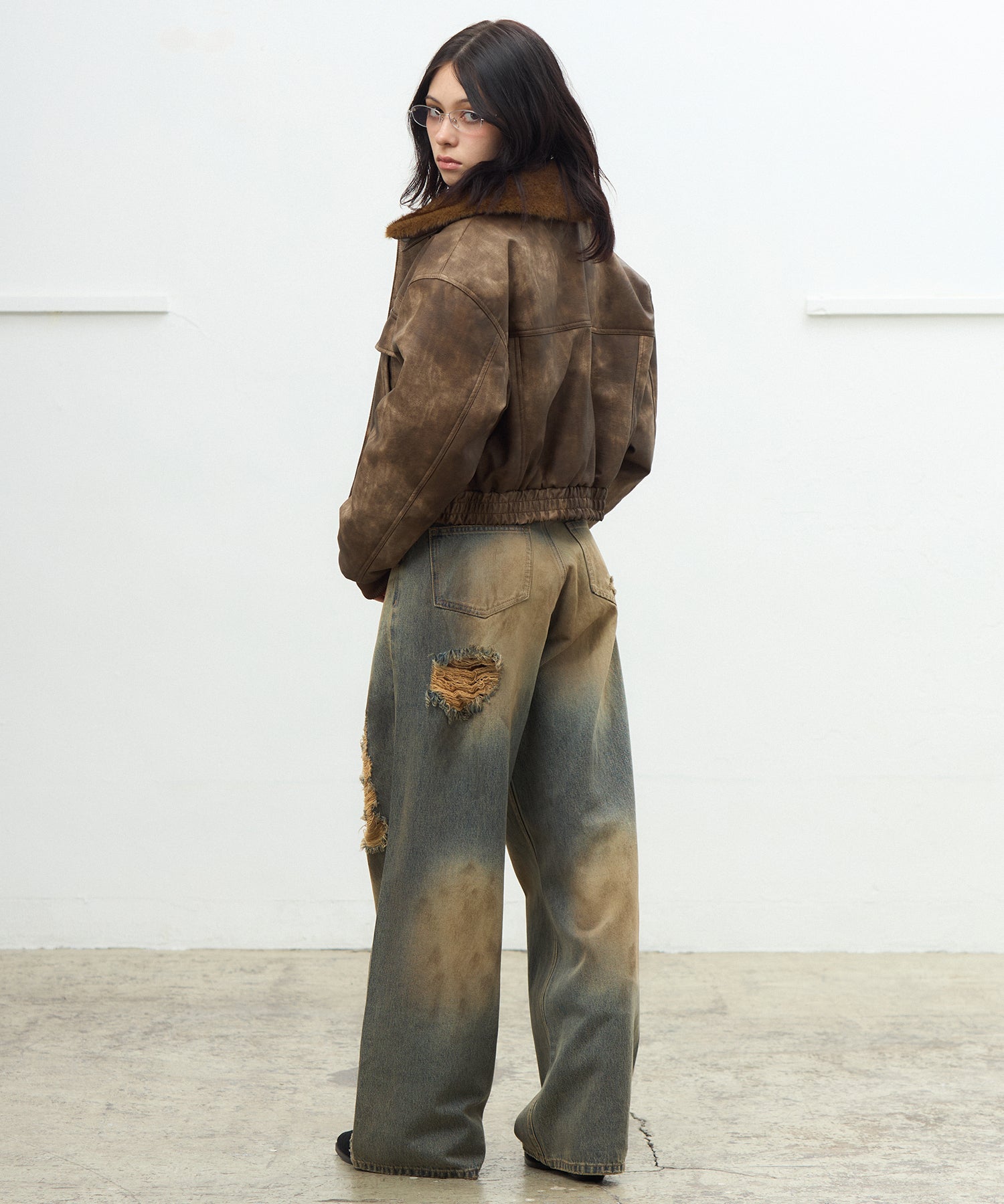 MODEL:163cm/COLOR:BROWN/SIZE:F