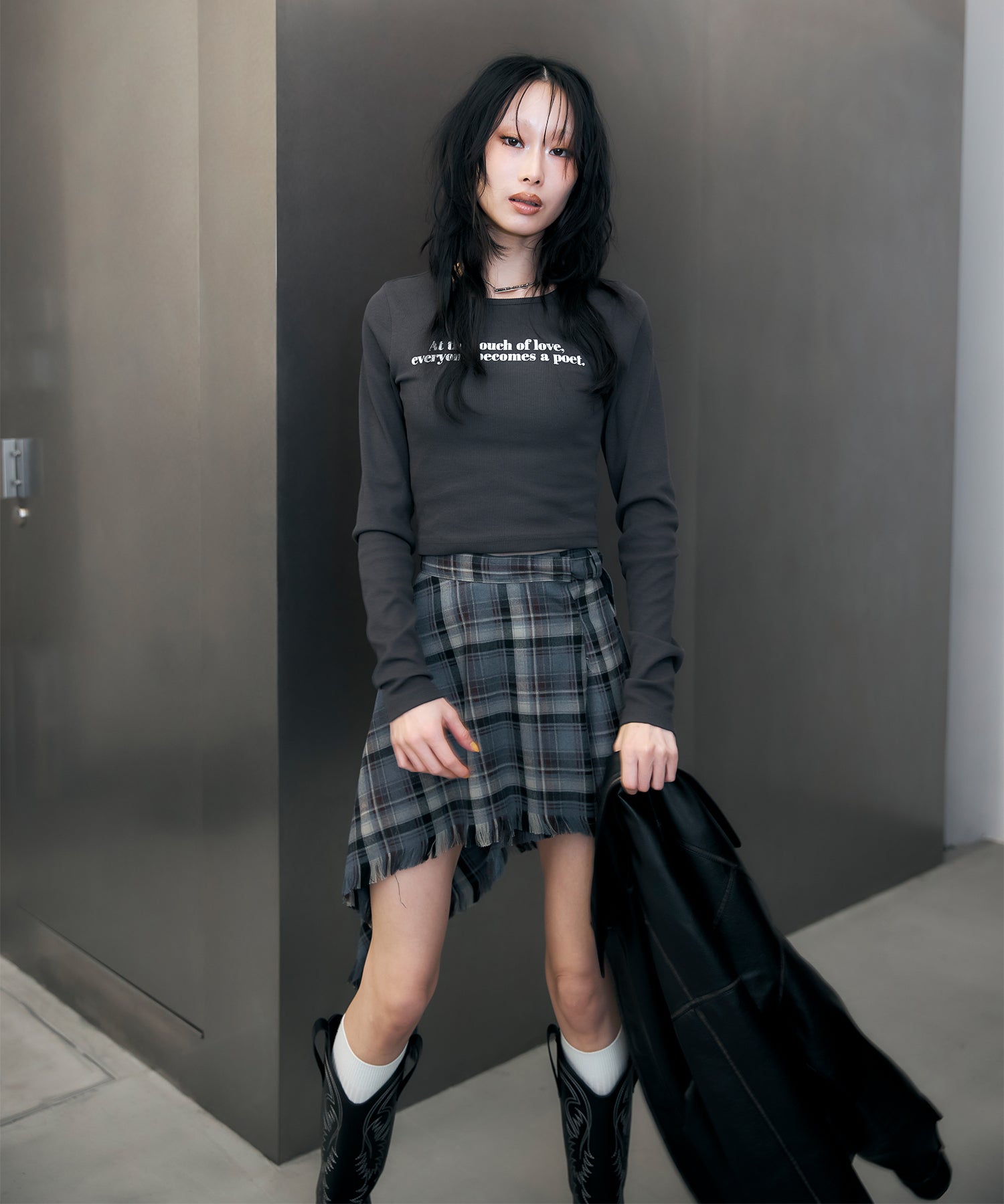 Check wrap asymmetric skirt｜ACLENT（アクレント）