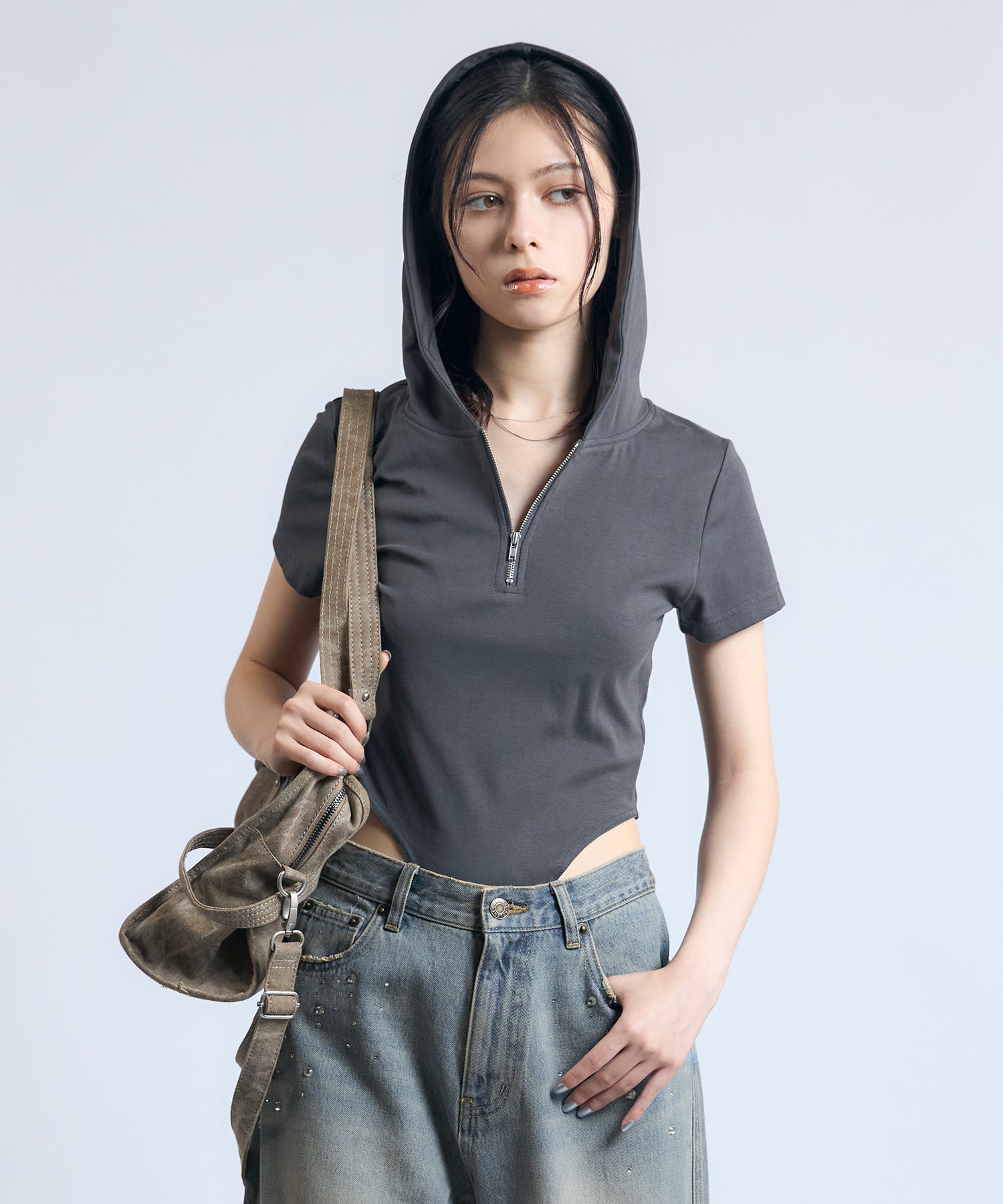 MODEL:163cm/COLOR:DARK GRAY/SIZE:F