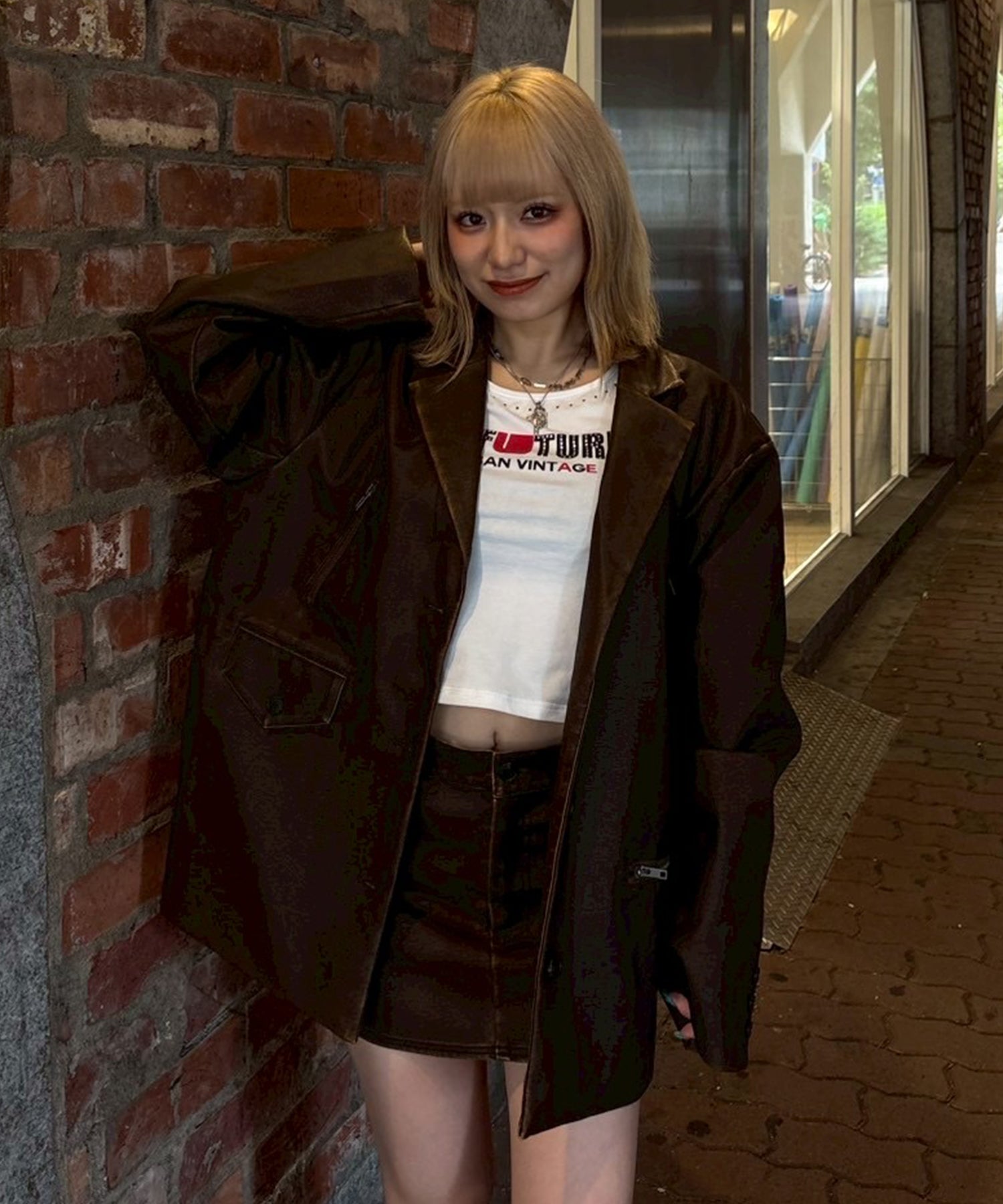 ピグメントフェイクレザータイトミニスカート｜ACLENT（アクレント）