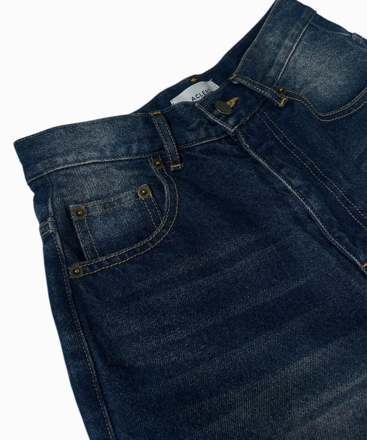 H/W semi flare denim pants