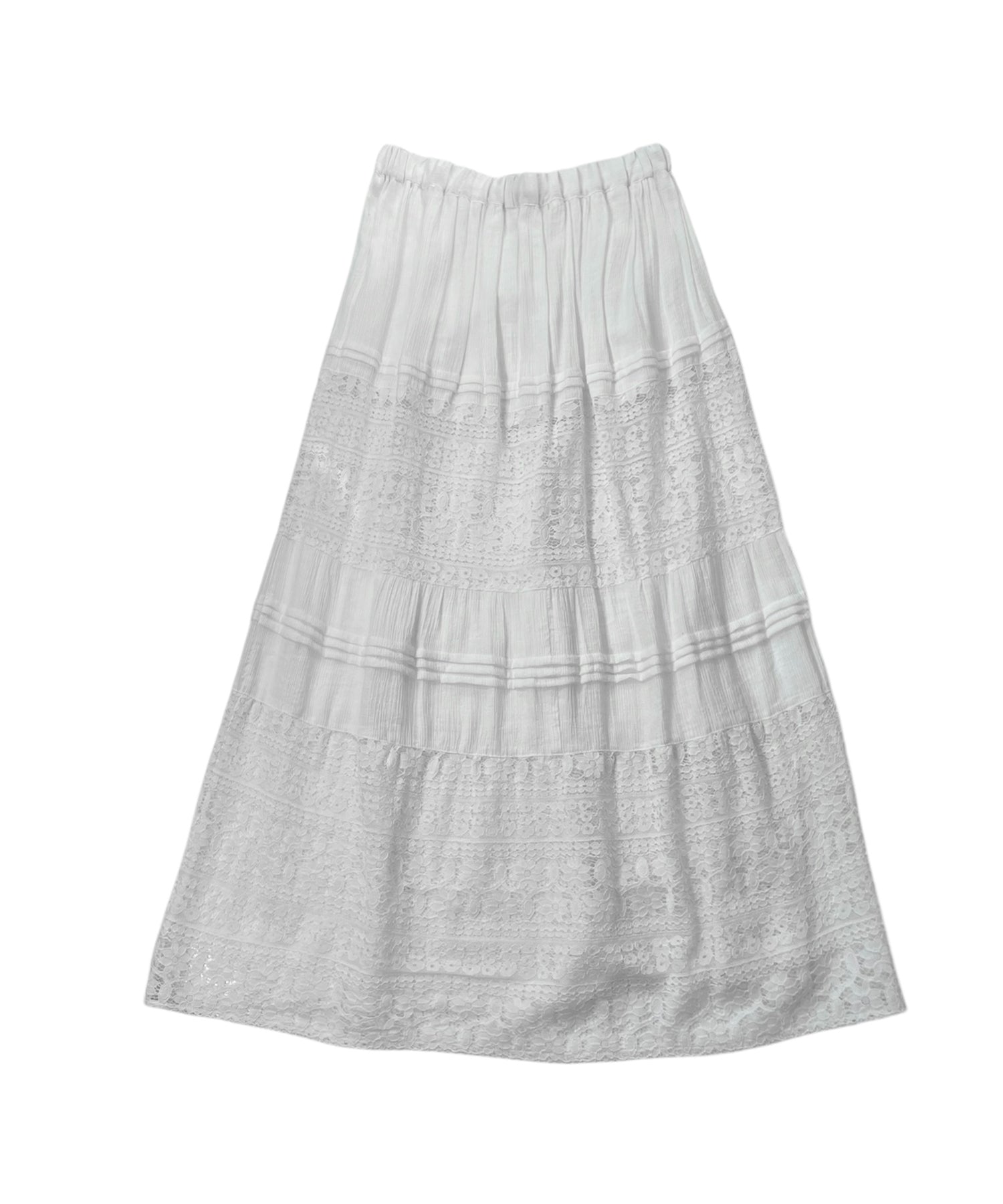 Docking lace tiered long skirt