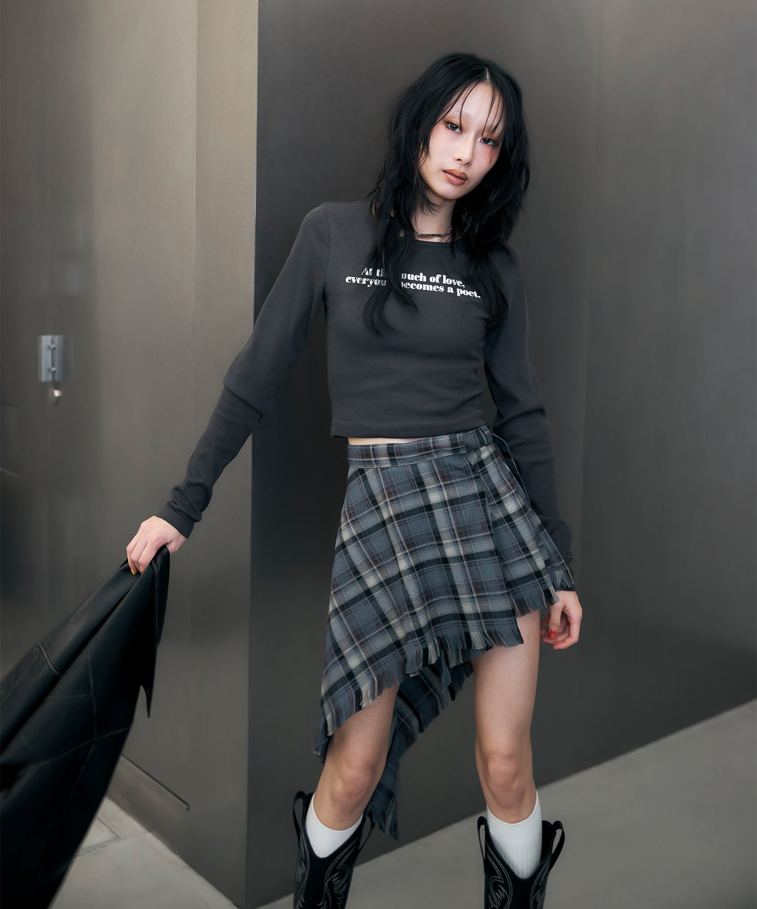 Check wrap asymmetric skirt｜ACLENT（アクレント）