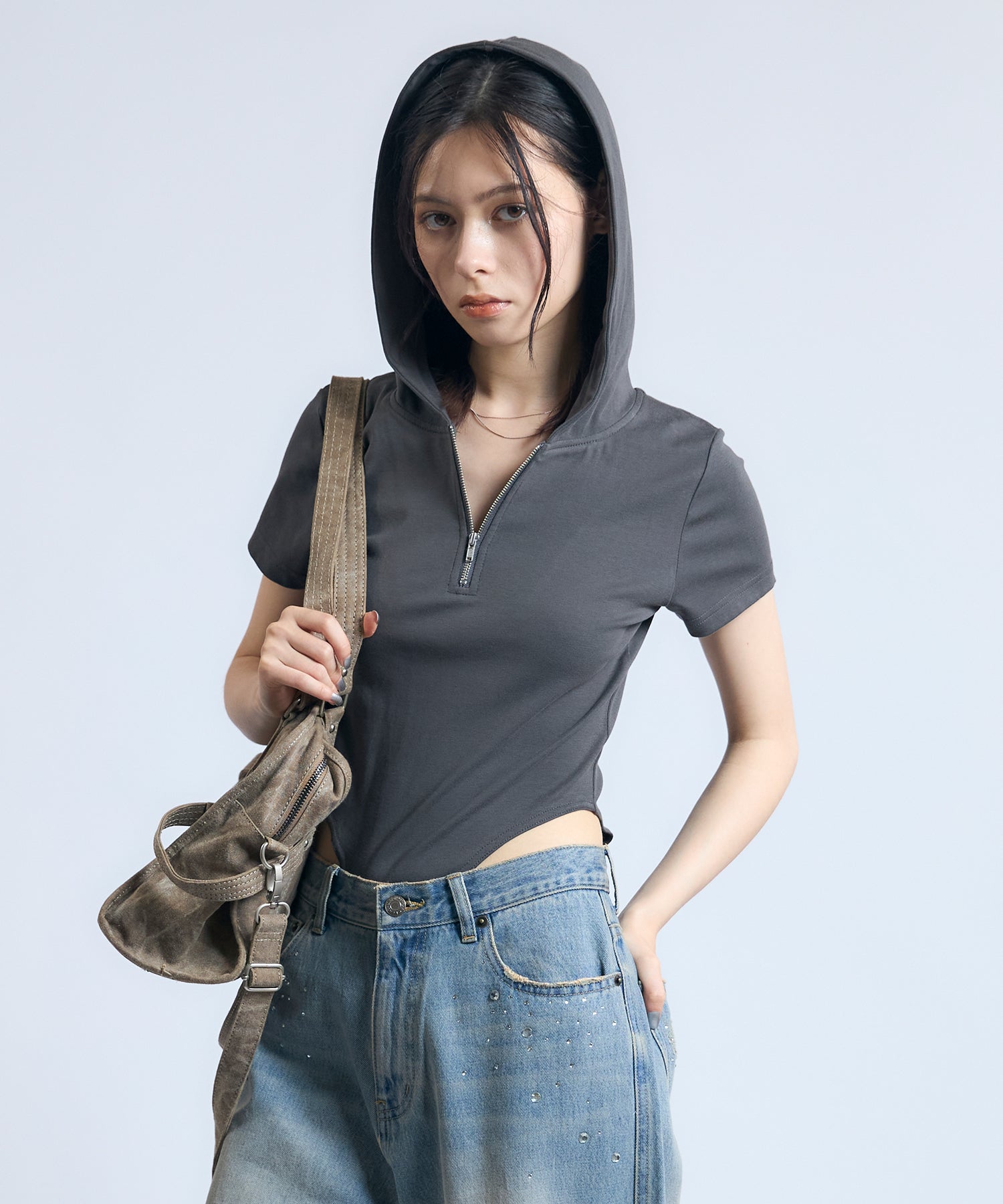 MODEL:163cm/COLOR:DARK GRAY/SIZE:F