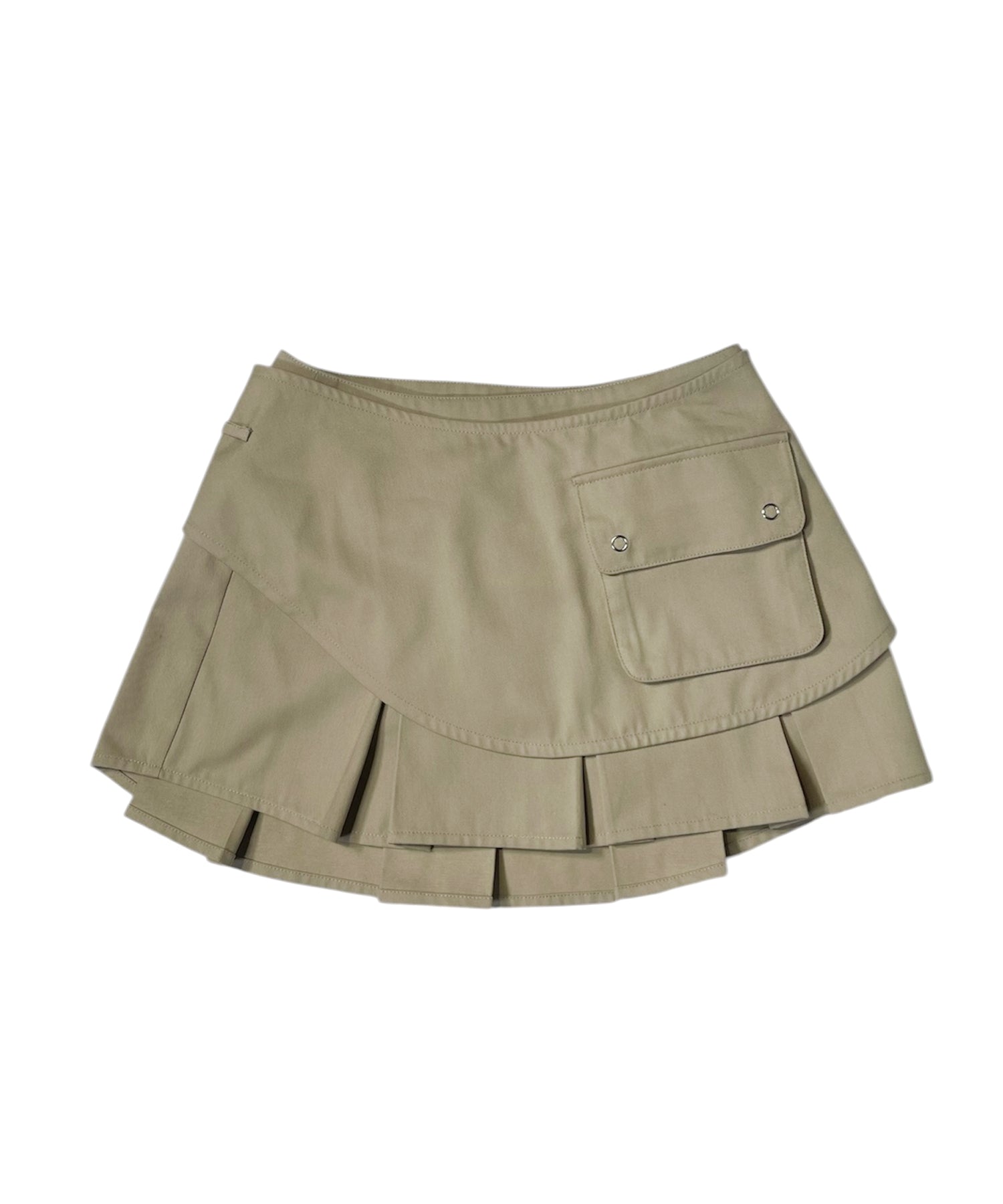 J/W belt layered pleated skirt