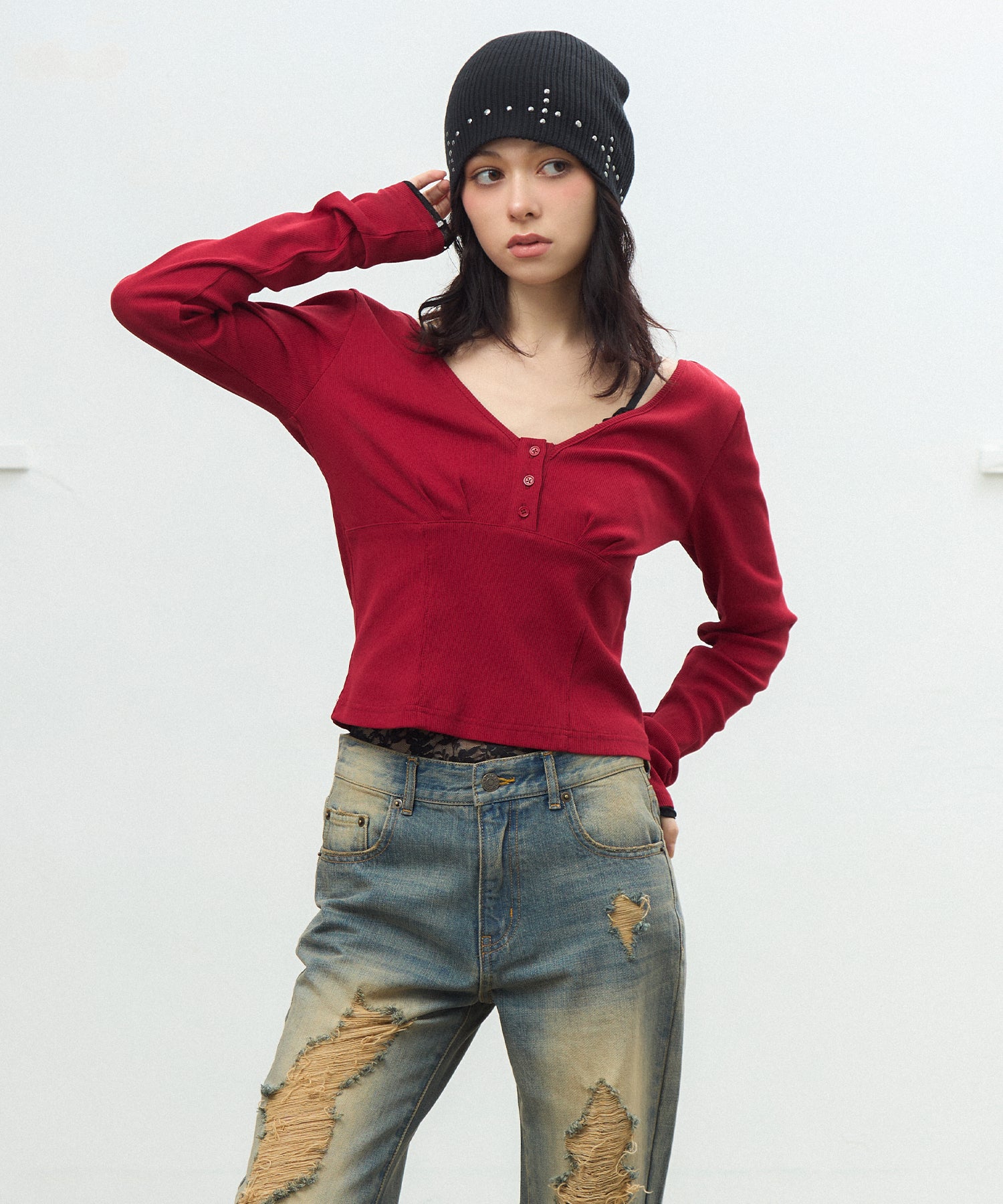MODEL:163cm/COLOR:RED/SIZE:F
