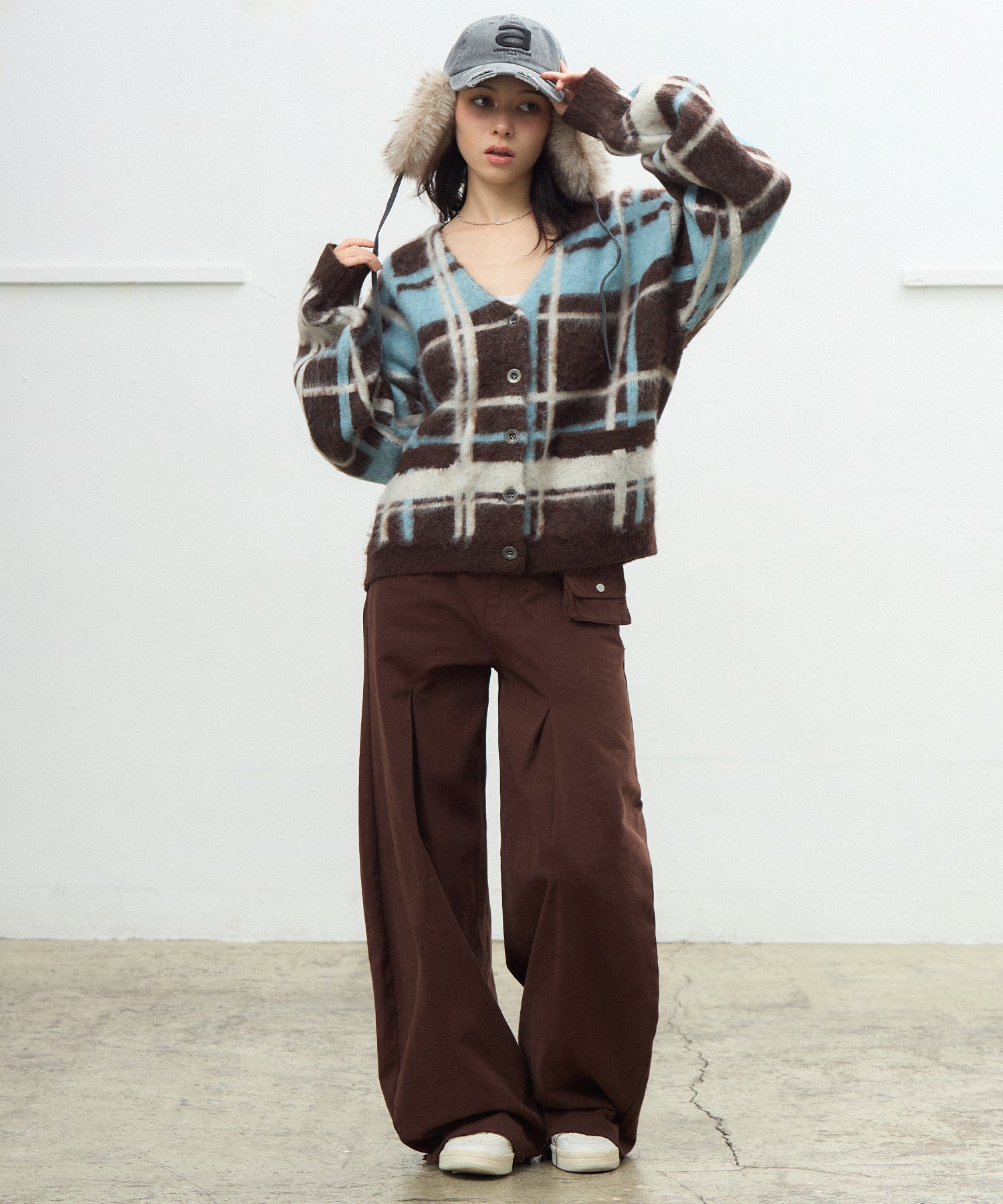 MODEL:163cm/COLOR:BROWN/SIZE:M