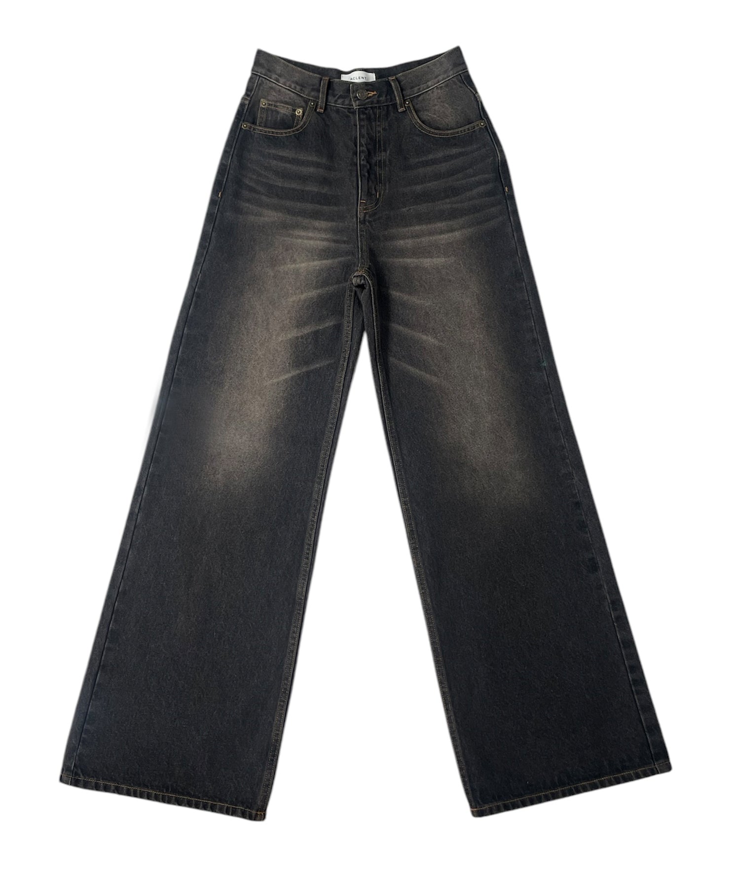 H/W semi flare denim pants