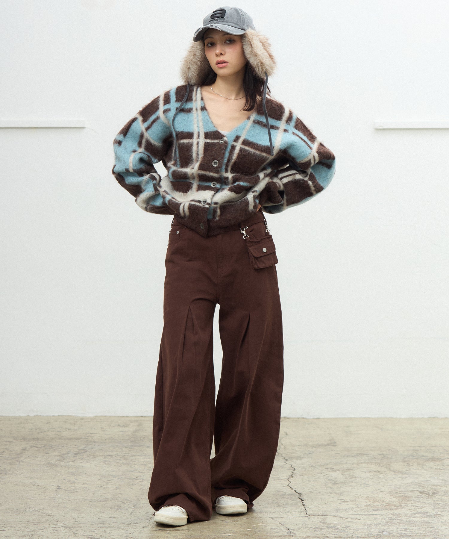 MODEL:163cm/COLOR:BROWN/SIZE:M