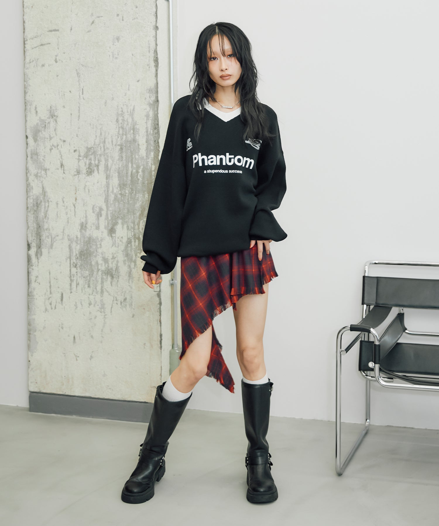 Check wrap asymmetric skirt｜ACLENT（アクレント）